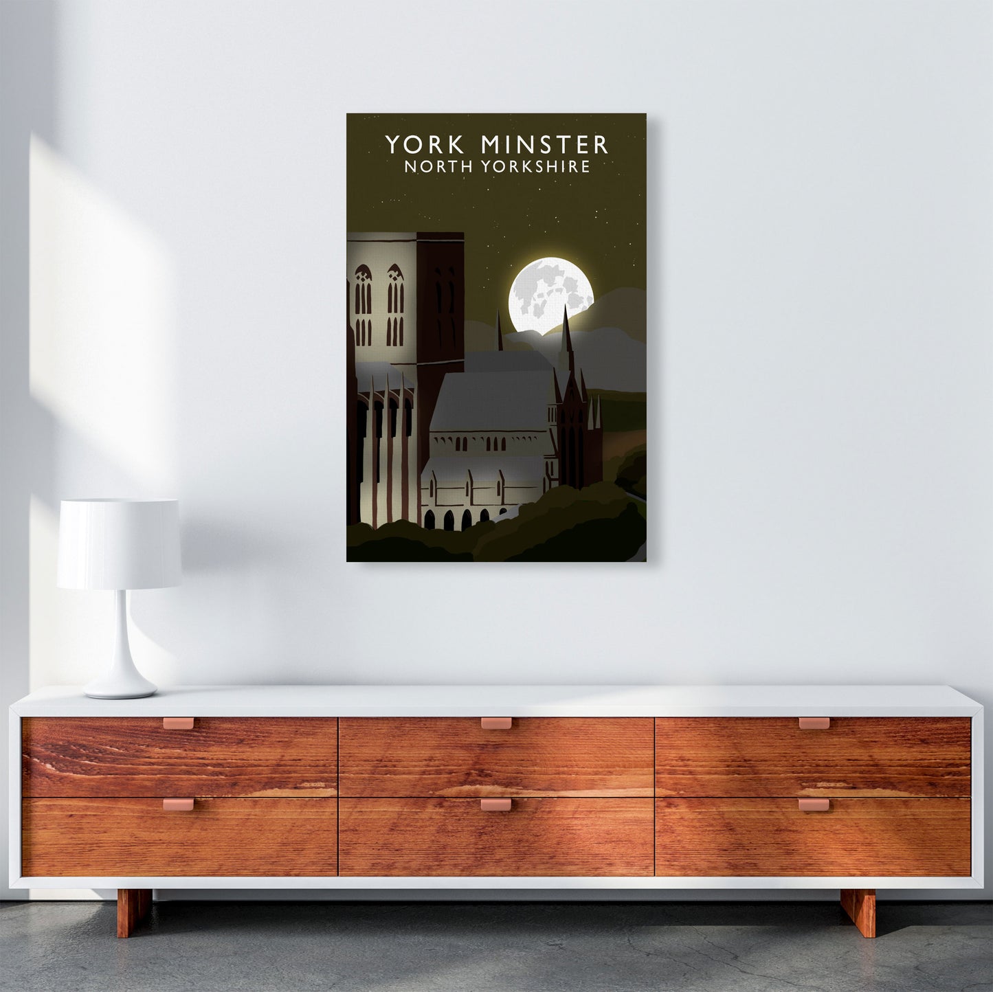 York Minster Travel Art Print by Richard O'Neill, Framed Wall Art A1 Canvas