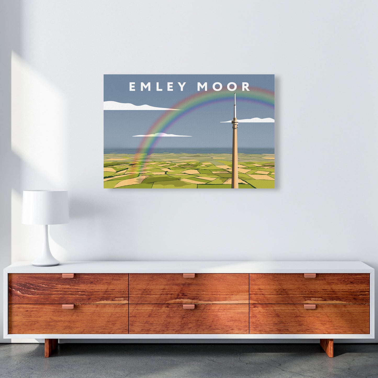 Emley Moor Framed Digital Art Print by Richard O'Neill A1 Canvas