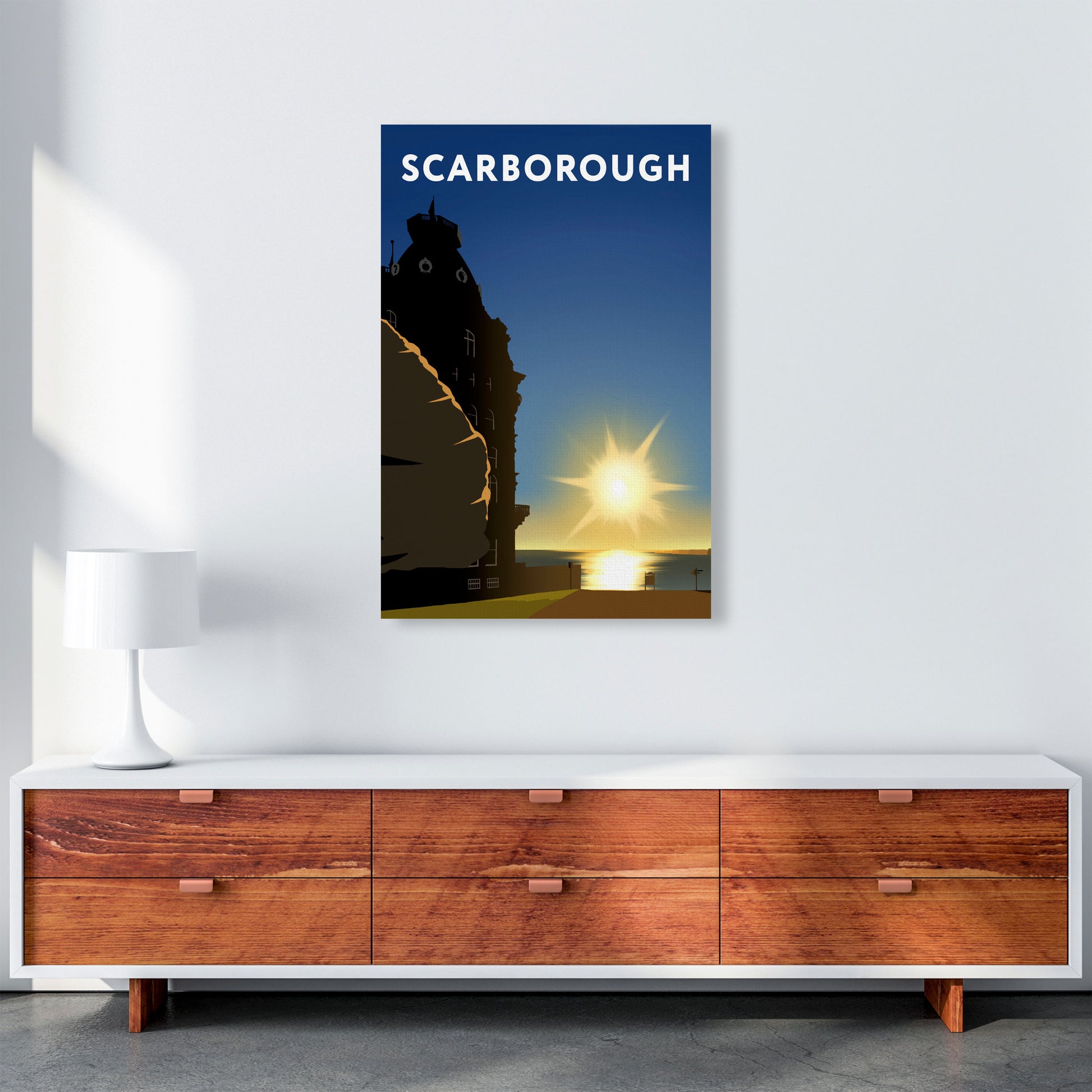 Scarborough Sunrise Portrait by Richard O'Neill A1 Canvas