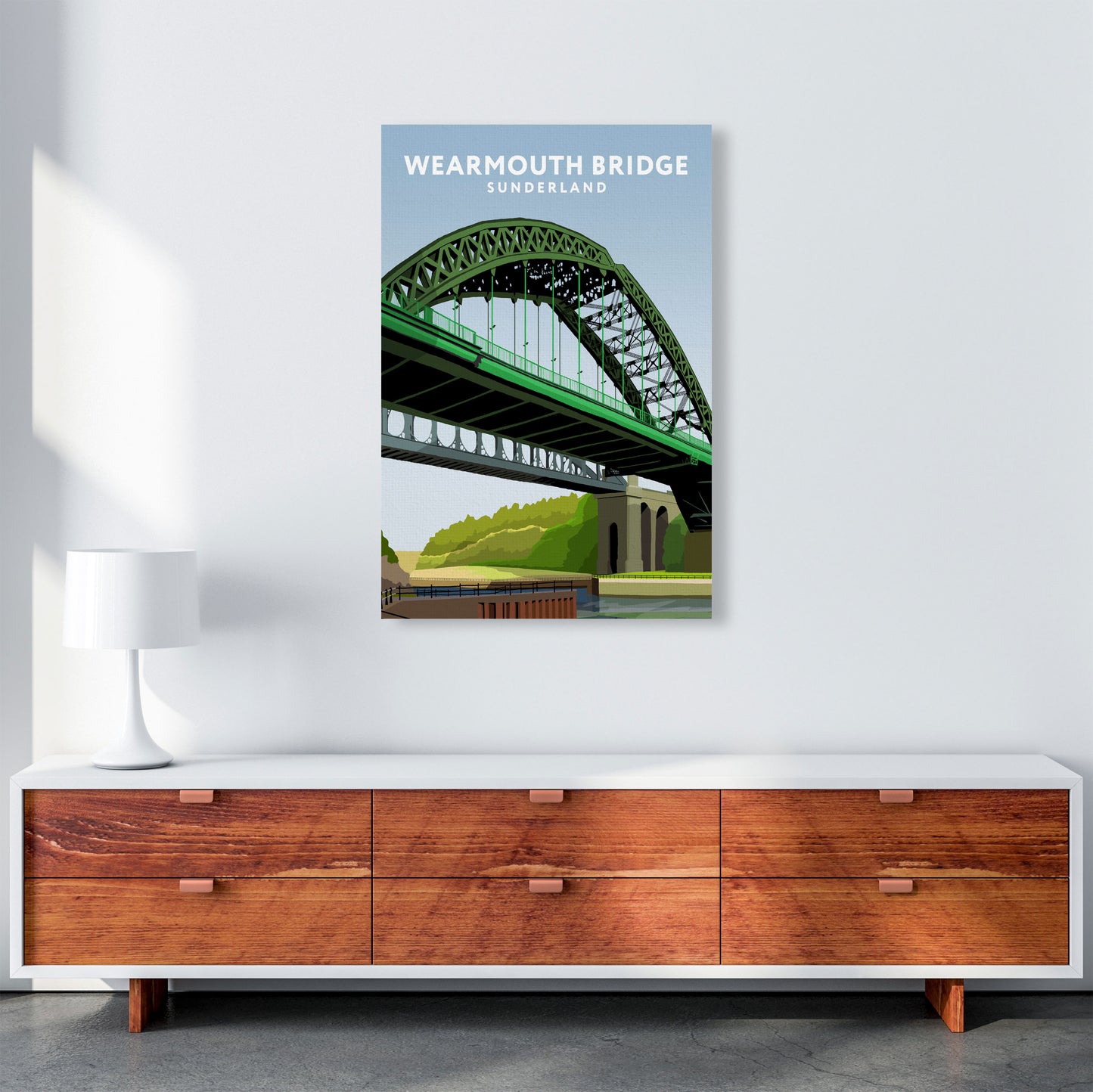 Wearmouth Bridge Portrait by Richard O'Neill A1 Canvas