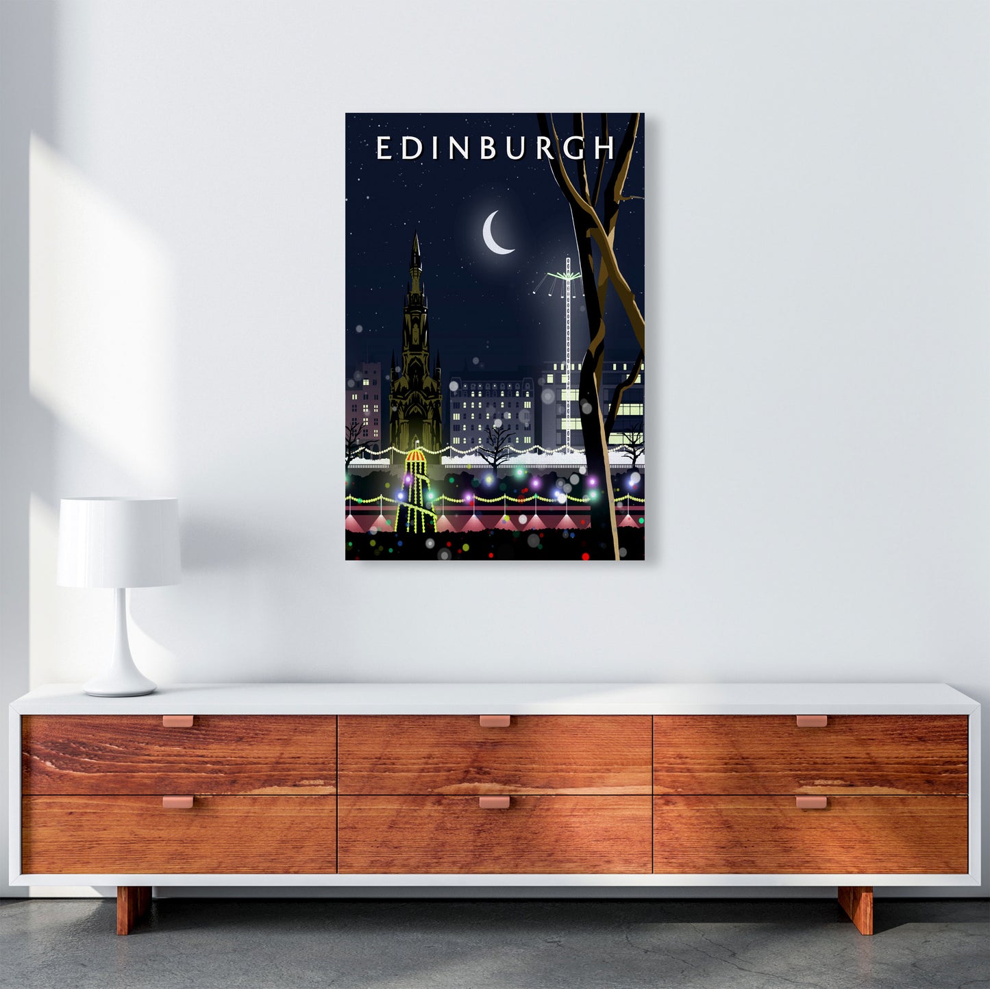Edinburgh Night Portrait by Richard O'Neill A1 Canvas