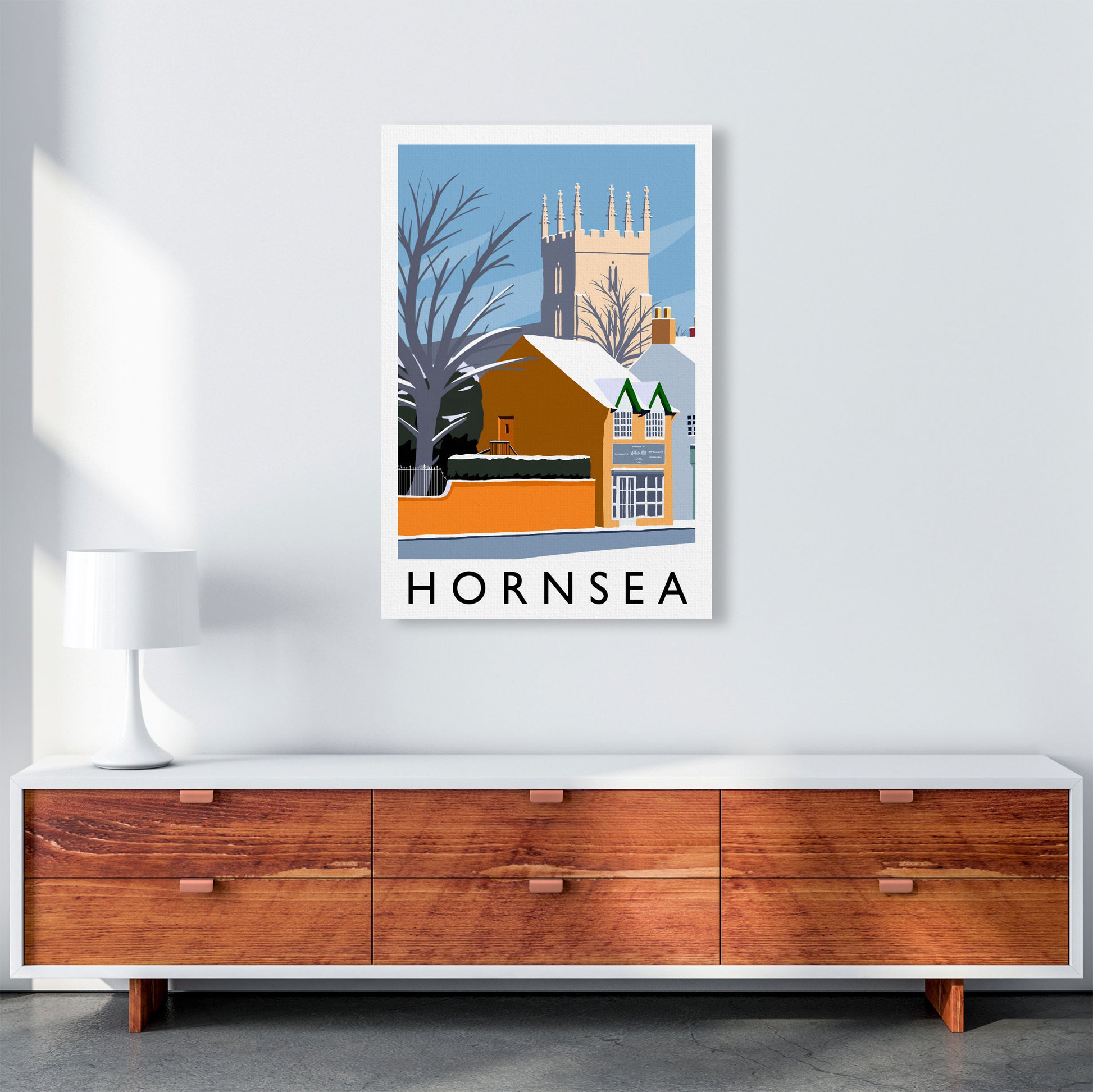 Hornsea (snow) portrait by Richard O'Neill A1 Canvas