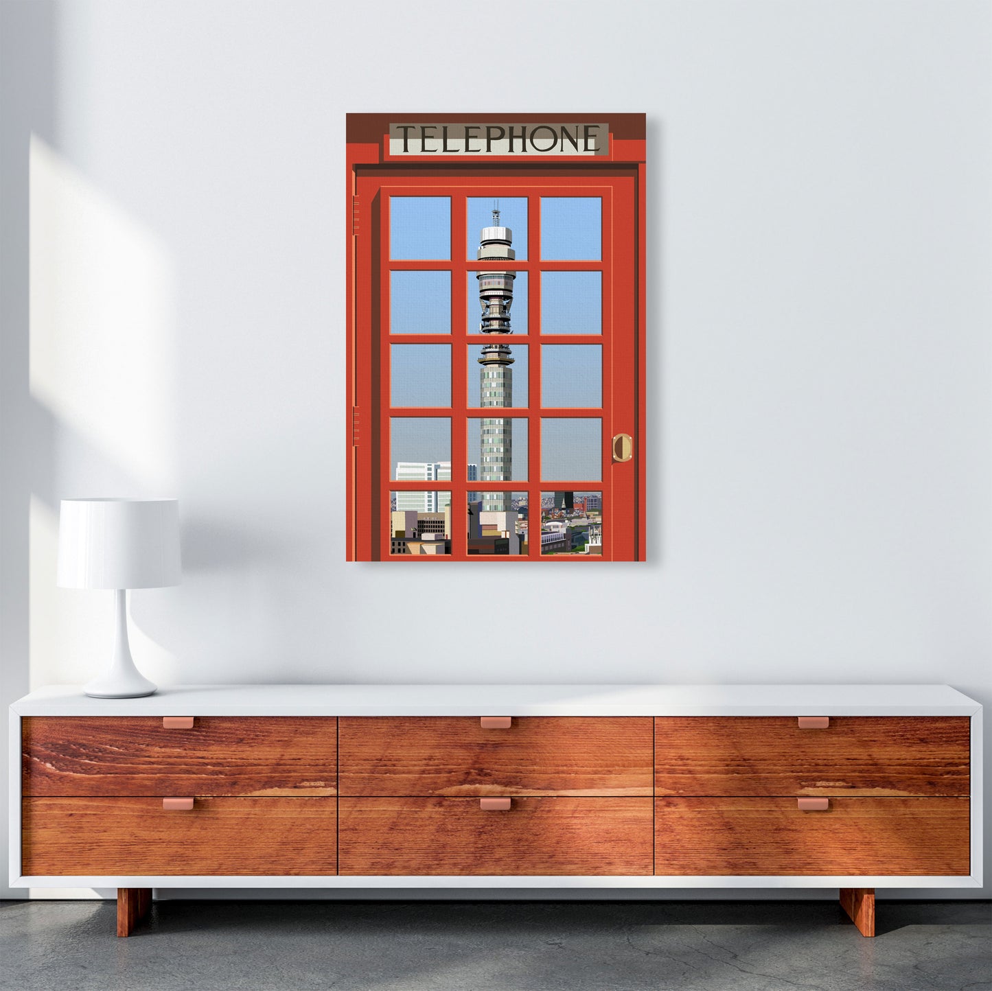 London Telephone Box 6 by Richard O'Neill A1 Canvas
