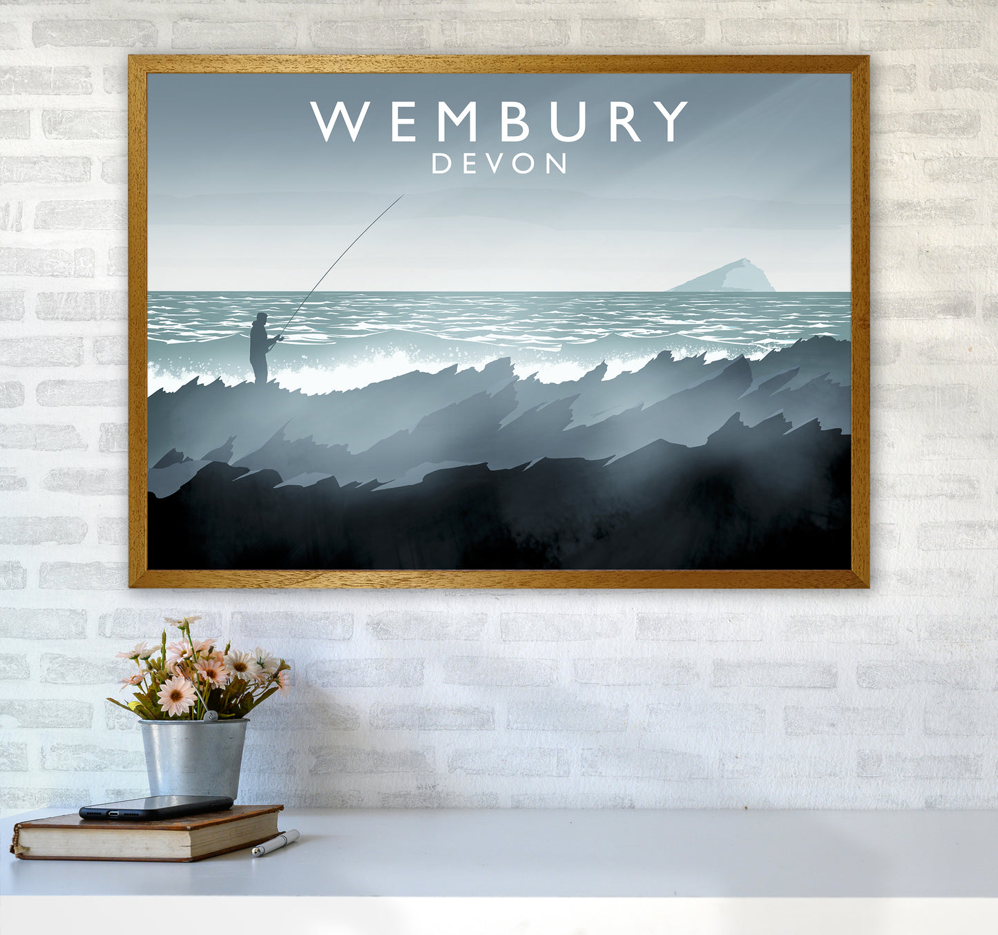 Wembury Travel Art Print by Richard O'Neill A1 Print Only