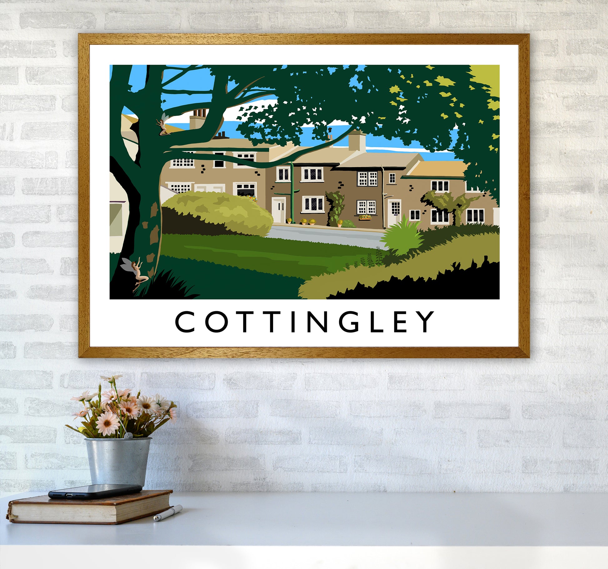 Cottingley Travel Art Print by Richard O'Neill A1 Print Only