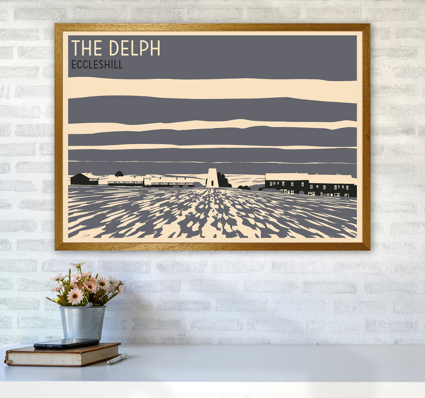 The Delph, Eccleshill Travel Art Print by Richard O'Neill A1 Print Only