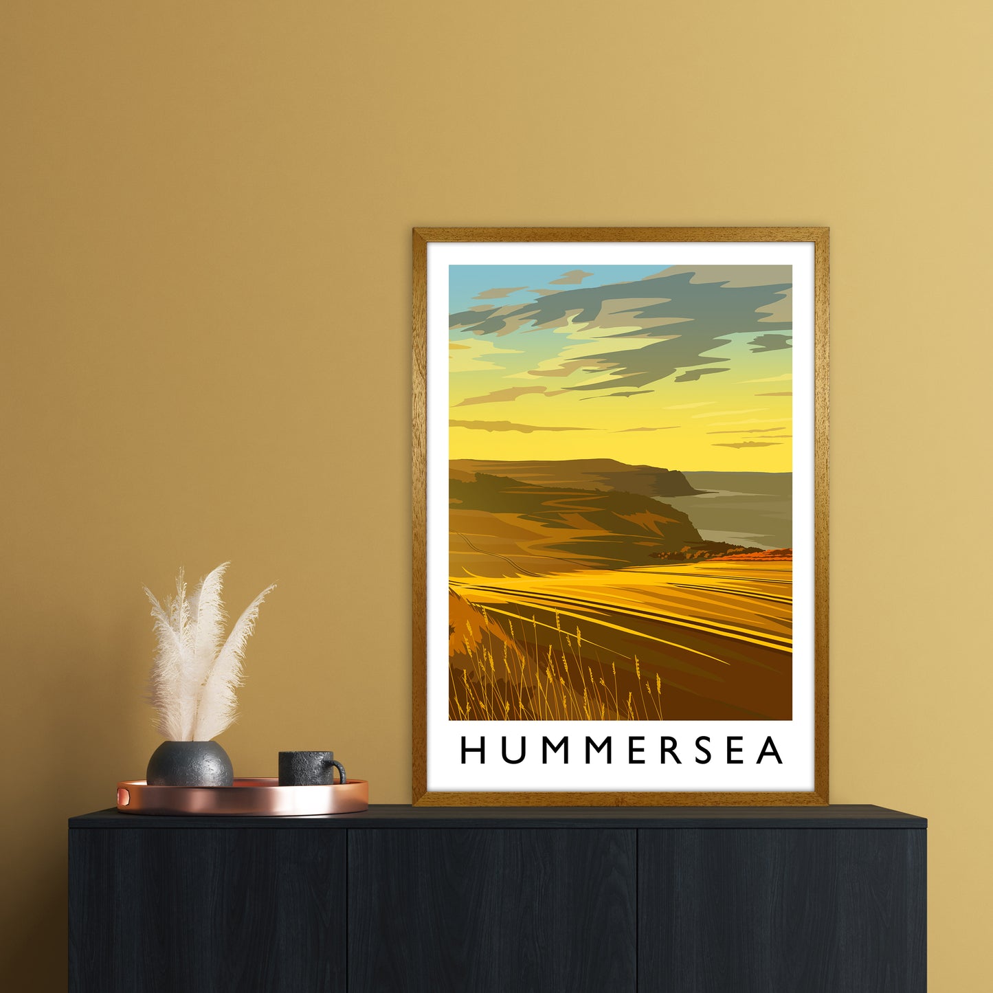 Hummersea Portrait Travel Art Print by Richard O'Neill A1 Print Only