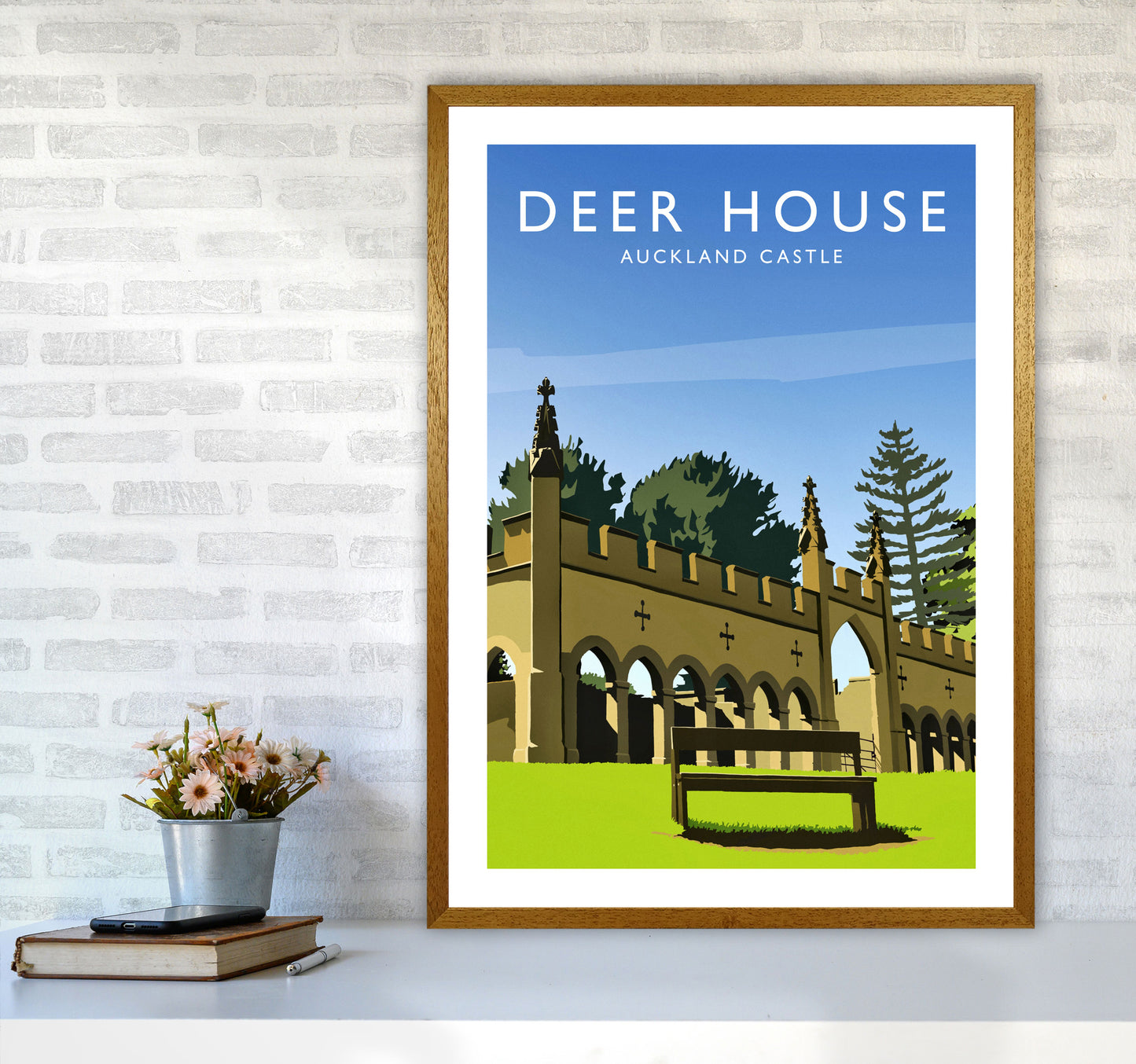 Deer House portrait Travel Art Print by Richard O'Neill A1 Print Only