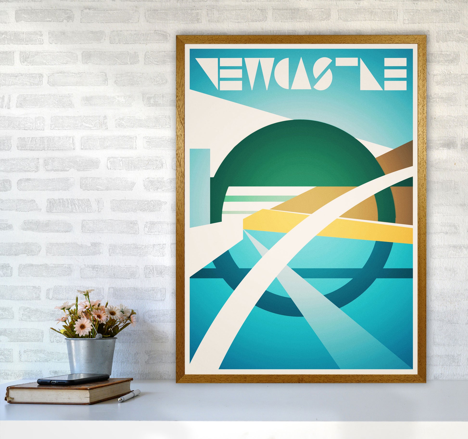Newcastle 2 Travel Art Print by Richard O'Neill A1 Print Only