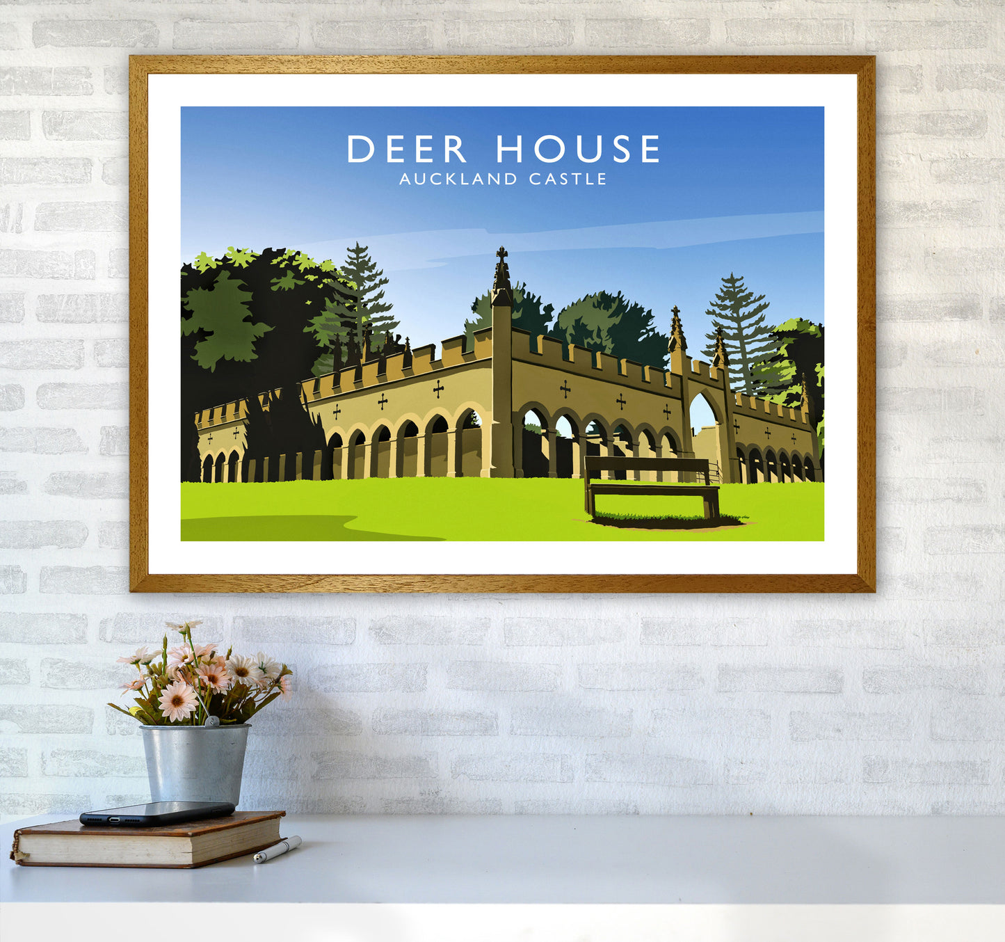 Deer House Travel Art Print by Richard O'Neill A1 Print Only