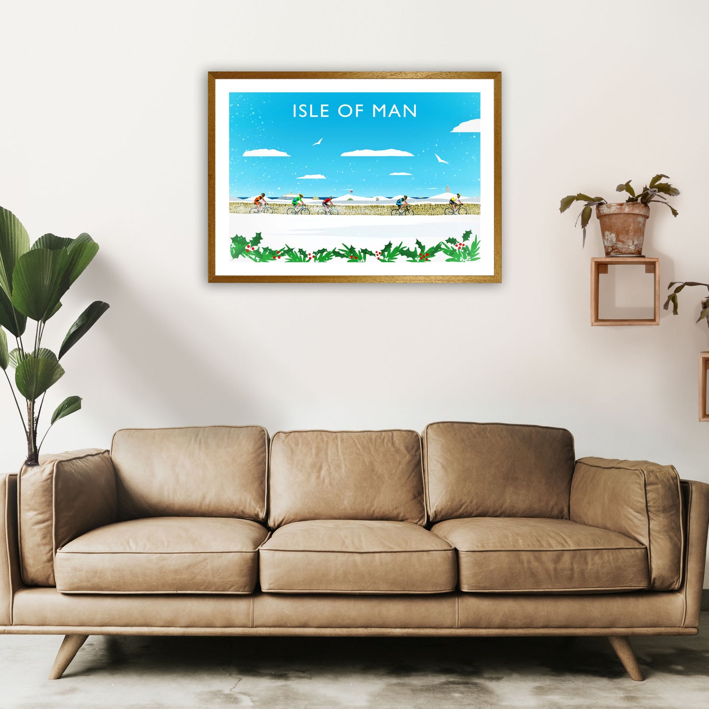 Isle Of Man (Snow) 2 Travel Art Print by Richard O'Neill A1 Print Only