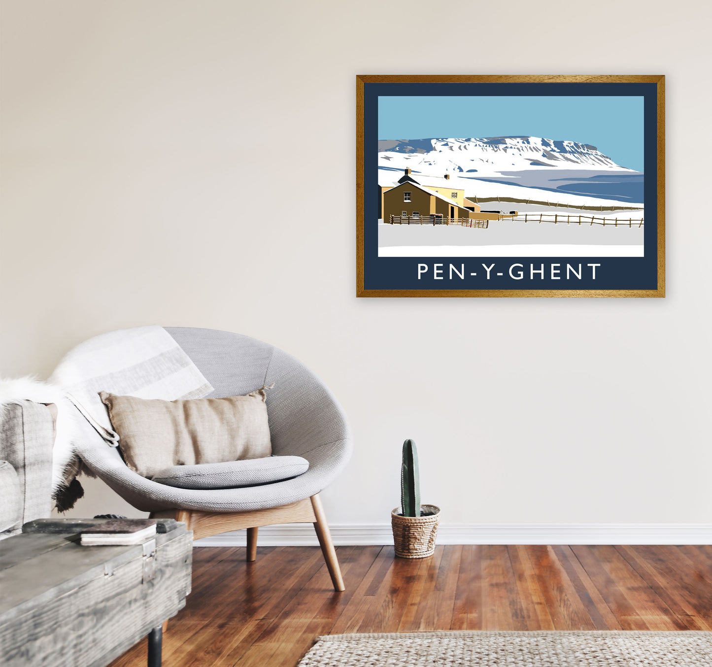 Pen-Y-Ghent by Richard O'Neill Yorkshire Art Print, Vintage Travel Poster A1 Print Only