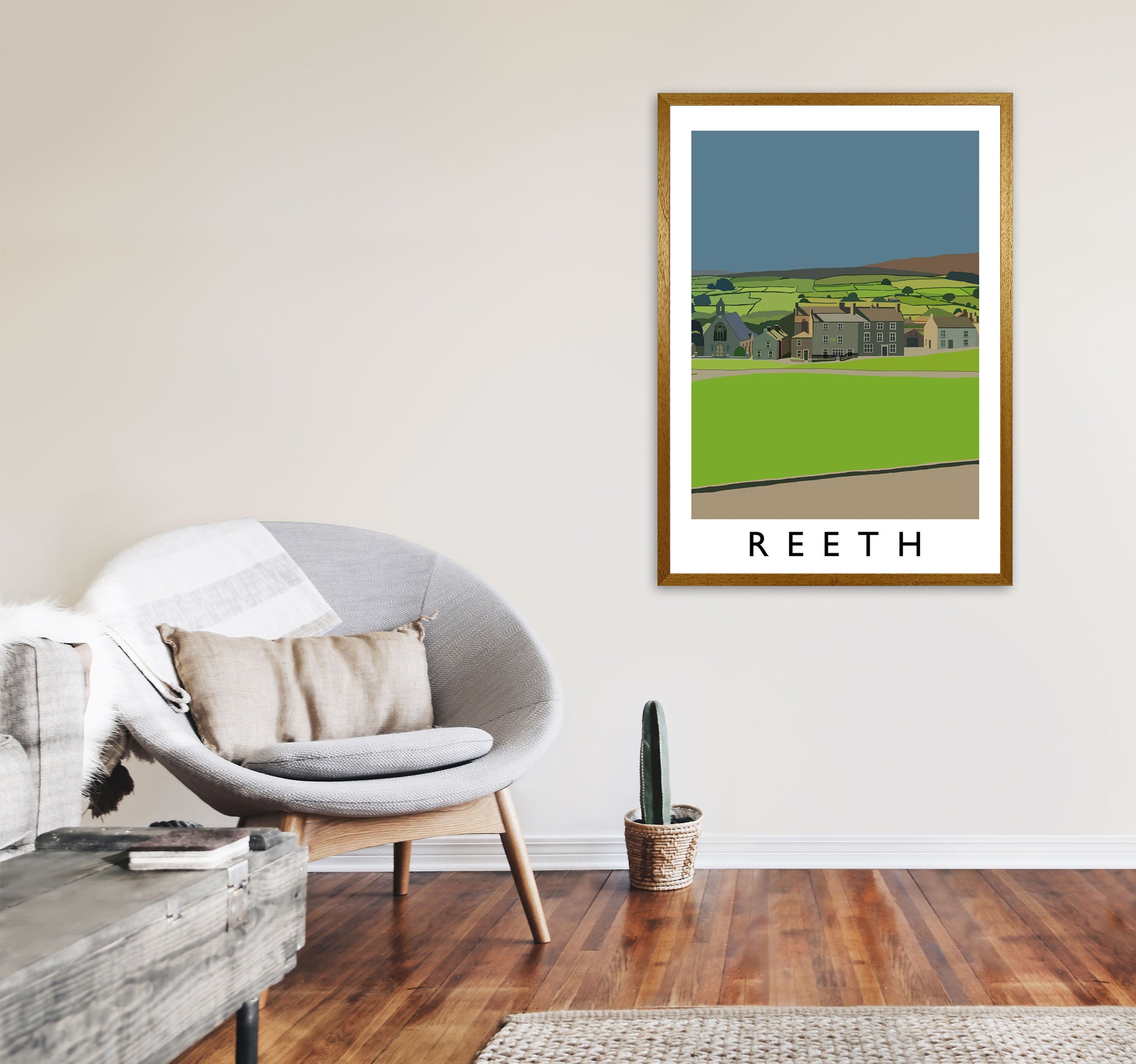 Reeth Art Print by Richard O'Neill A1 Print Only