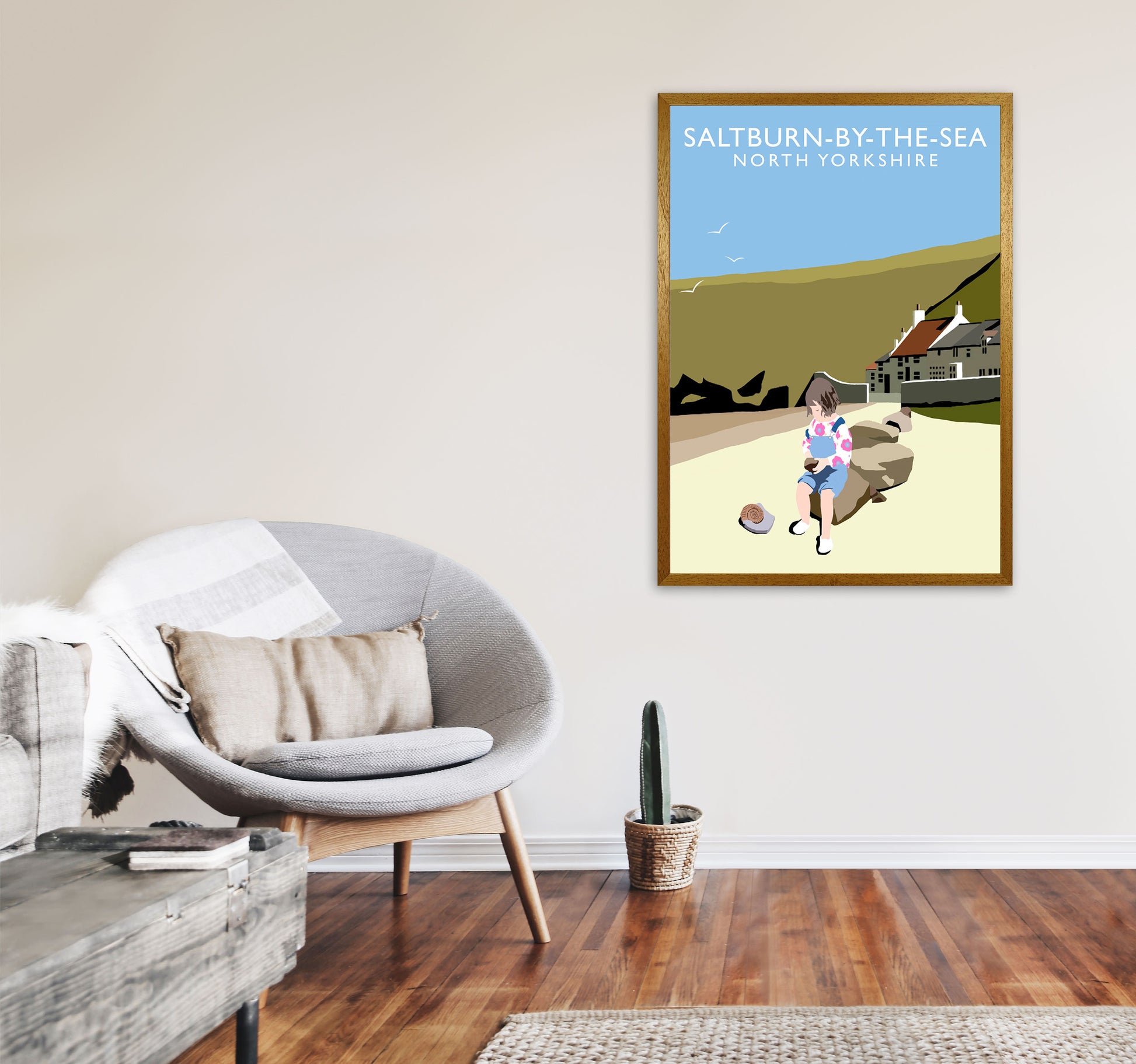 Saltburn-By-The-Sea North Yorkshire Art Print by Richard O'Neill A1 Print Only