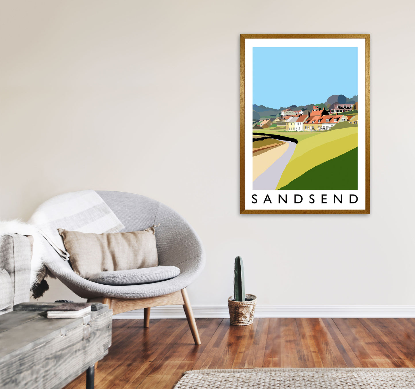 Sandsend Art Print by Richard O'Neill A1 Print Only