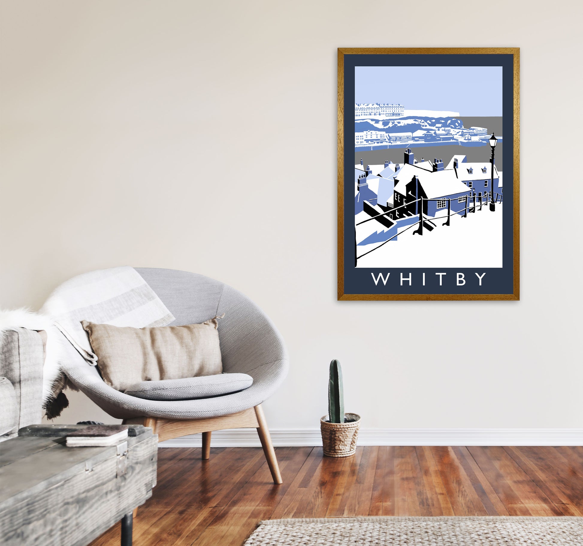 Whitby Framed Digital Art Print by Richard O'Neill A1 Print Only