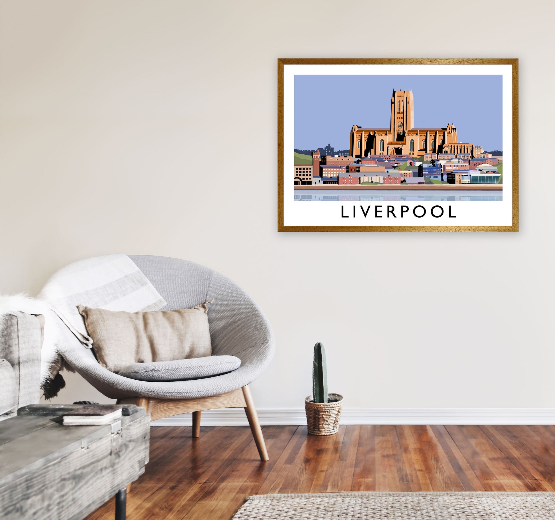 Liverpool Framed Digital Art Print by Richard O'Neill A1 Print Only