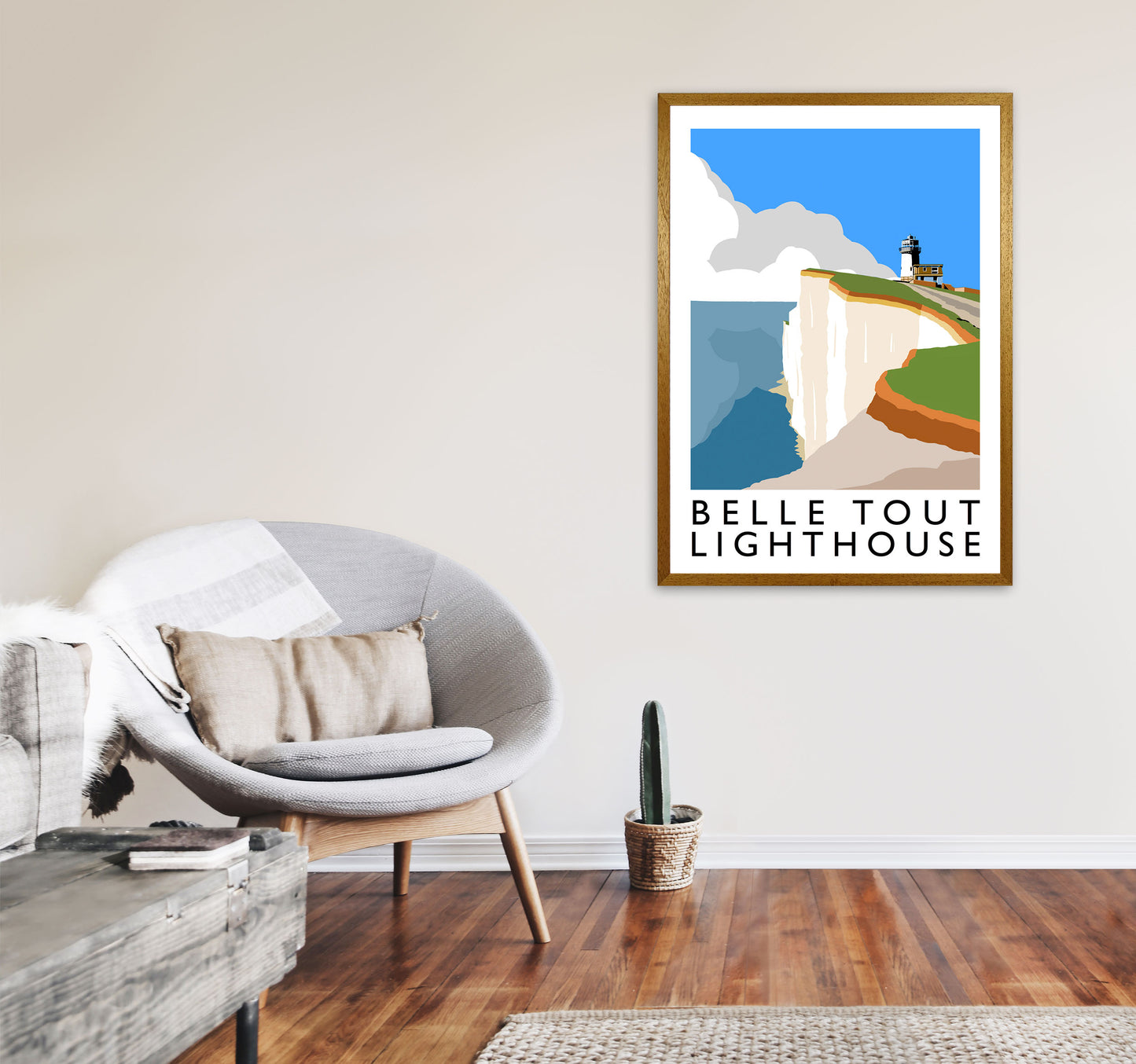 Belle Tout Lighthouse Framed Digital Art Print by Richard O'Neill A1 Print Only