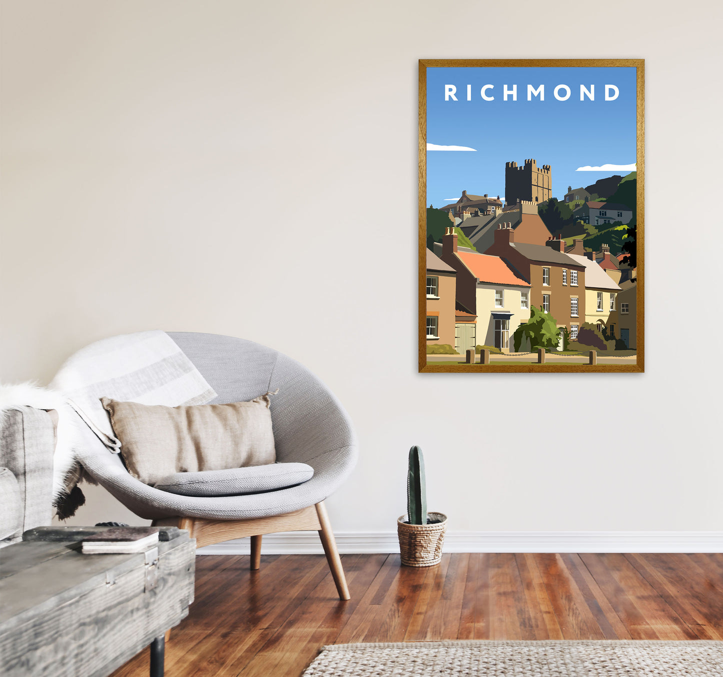 Richmond Travel Art Print by Richard O'Neill, Framed Wall Art A1 Print Only