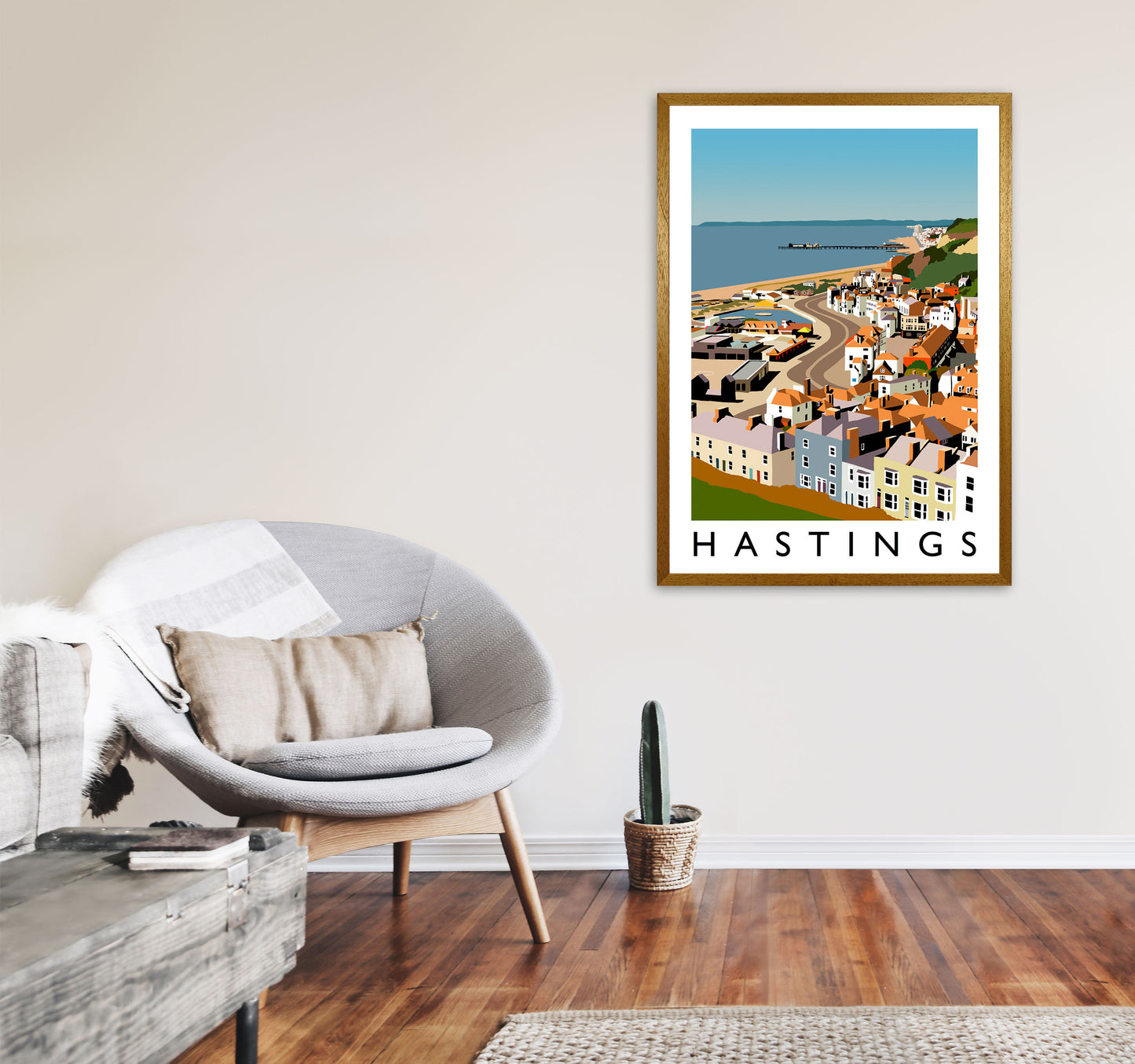 Hastings Framed Digital Art Print by Richard O'Neill A1 Print Only
