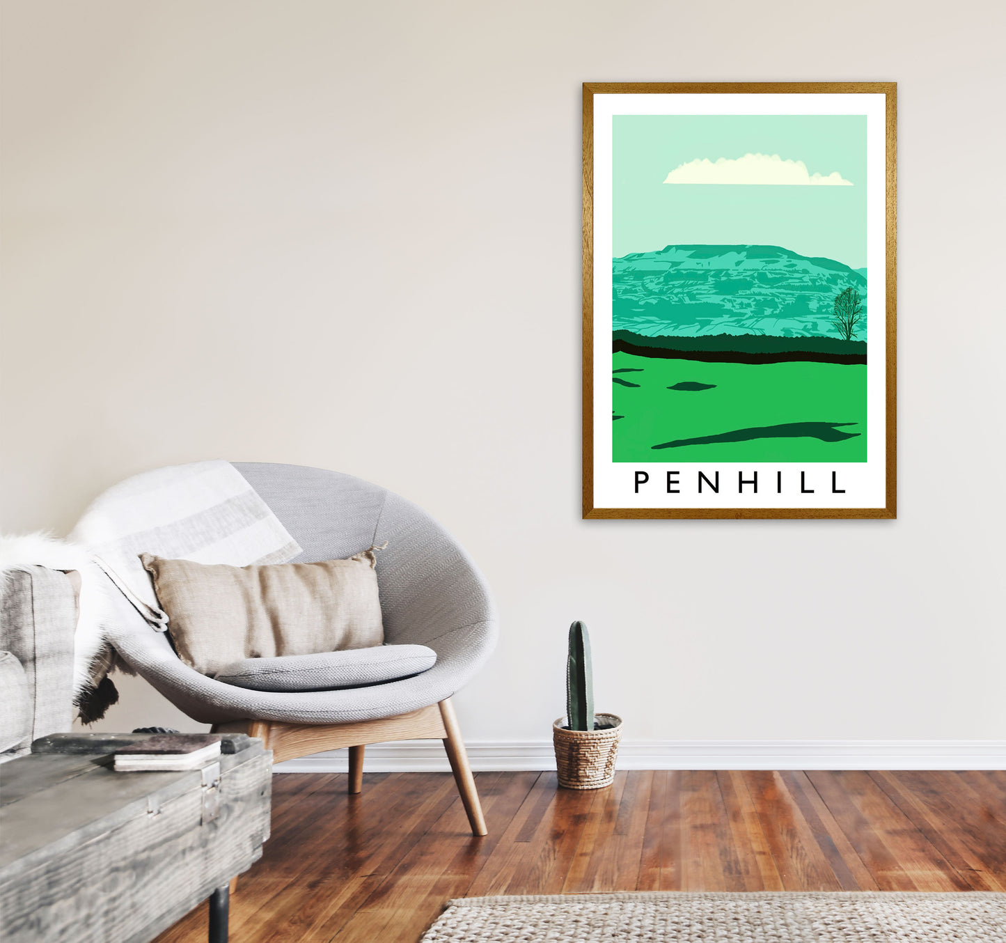 Penhill Digital Art Print by Richard O'Neill, Framed Wall Art A1 Print Only