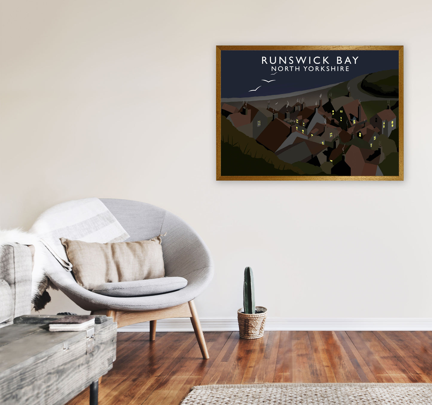 Runswick Bay North Yorkshrie Travel Art Print by Richard O'Neill A1 Print Only