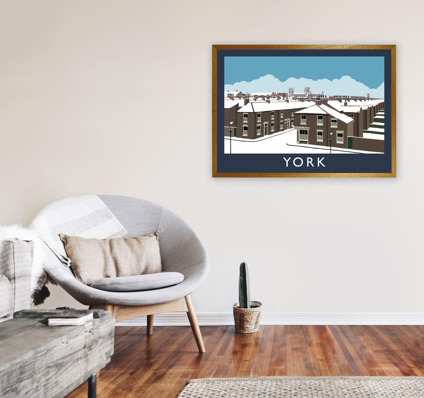 York Travel Art Print by Richard O'Neill, Framed Wall Art A1 Print Only