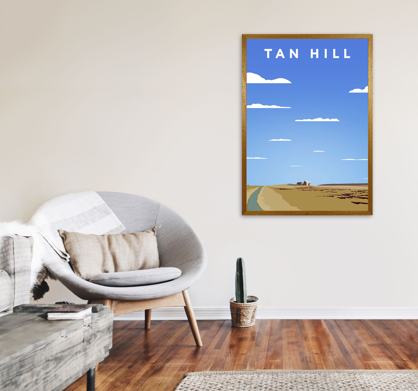 Tan Hill Travel Art Print by Richard O'Neill, Framed Wall Art A1 Print Only