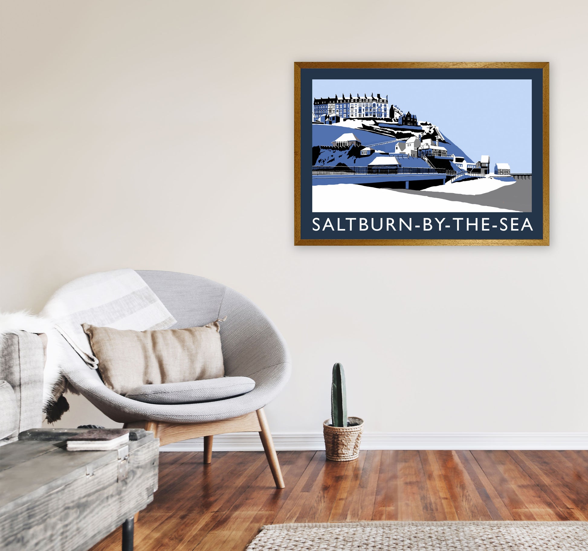 Saltburn-by-the-sea In Snow by Richard O'Neill A1 Print Only