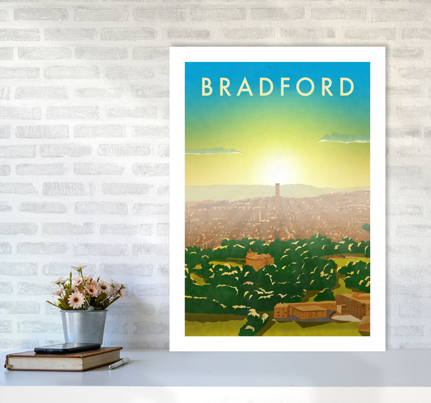Bradford 2 portrait Travel Art Print by Richard O'Neill A1 Black Frame