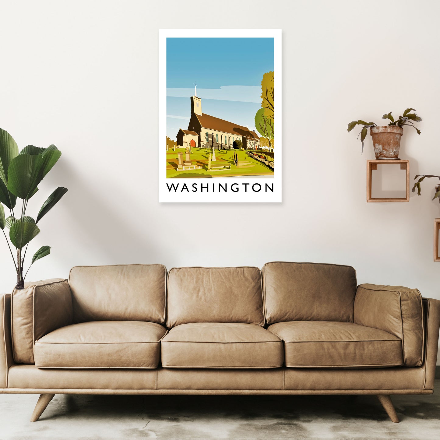 Washington Portrait Travel Art Print by Richard O'Neill A1 Black Frame