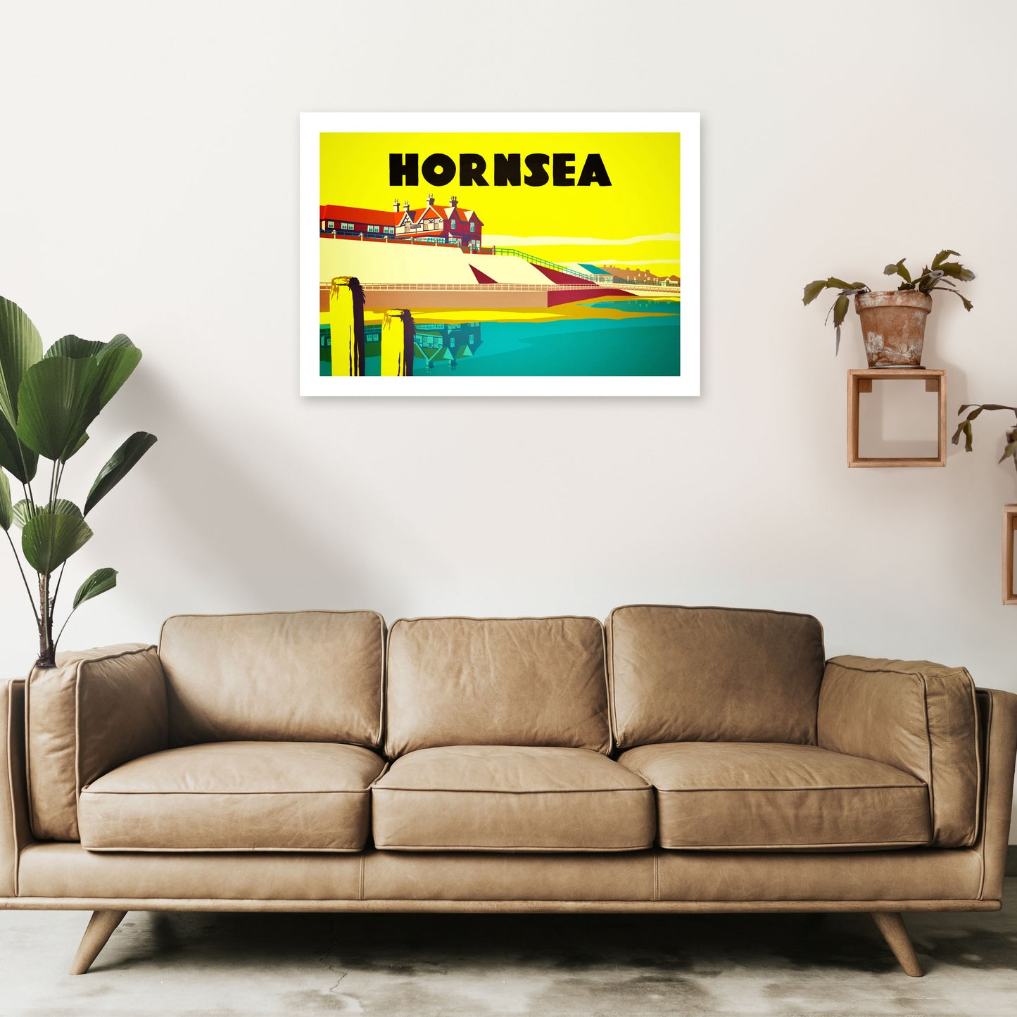 Hornsea 2 Travel Art Print by Richard O'Neill A1 Black Frame