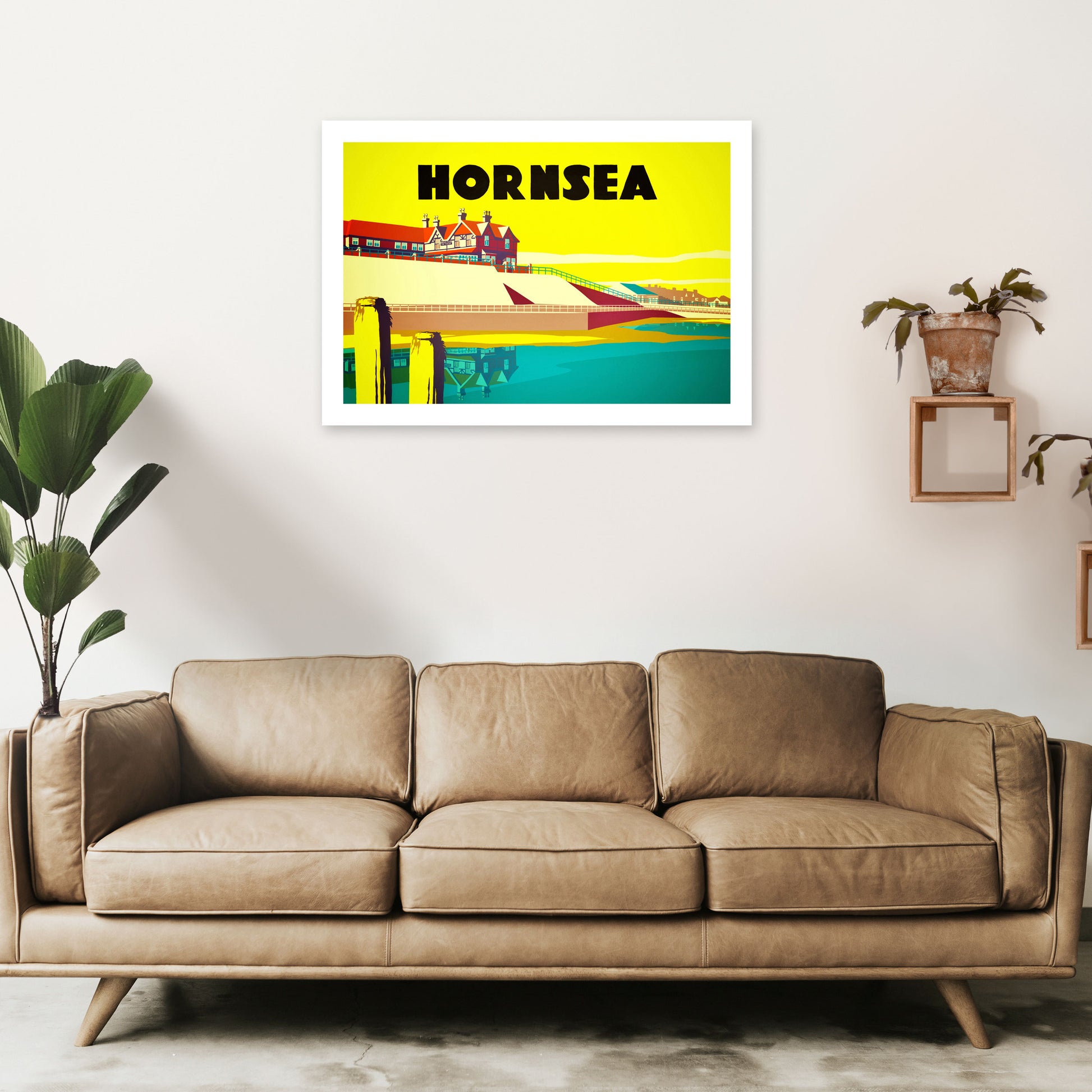 Hornsea 2 Travel Art Print by Richard O'Neill A1 Black Frame