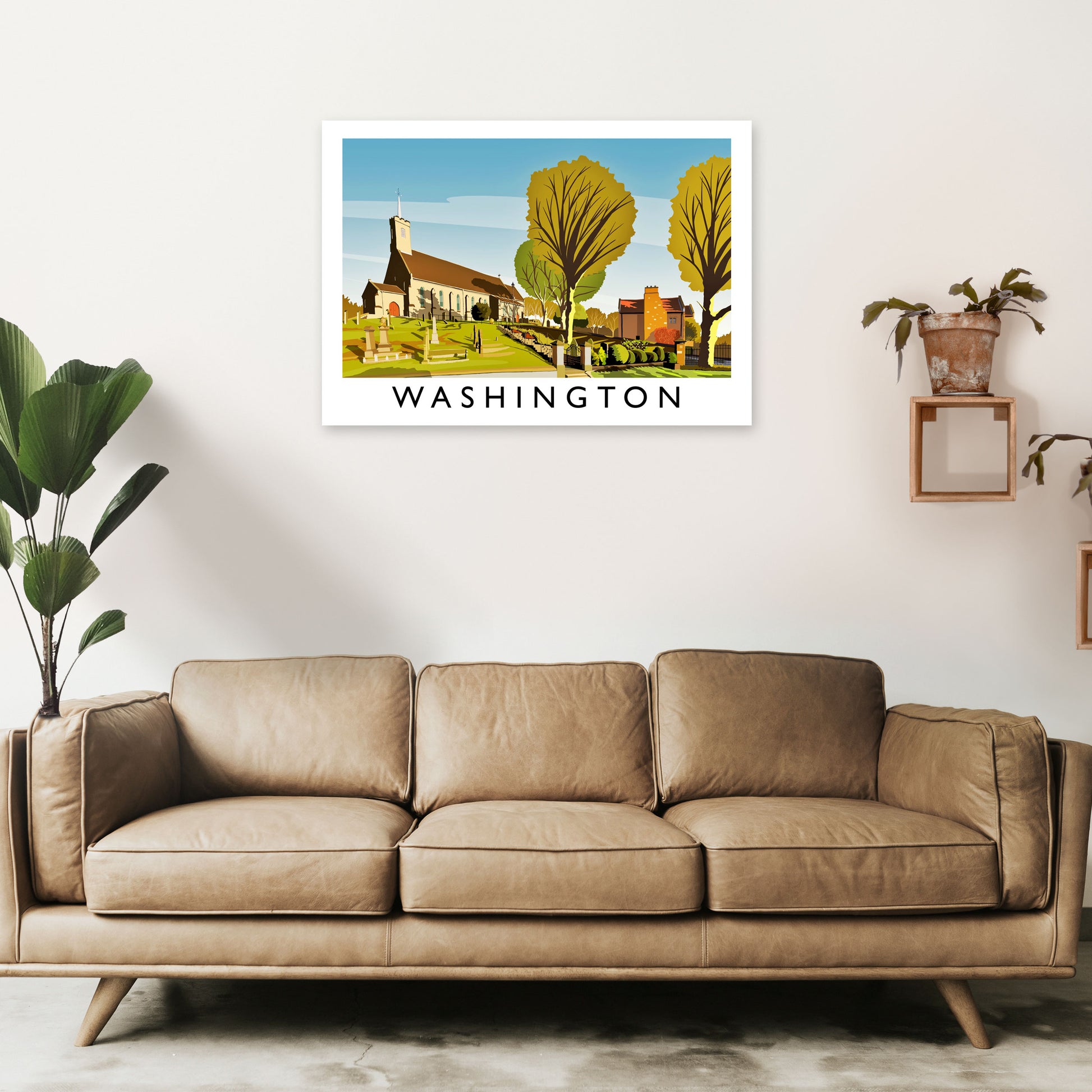 Washington Travel Art Print by Richard O'Neill A1 Black Frame