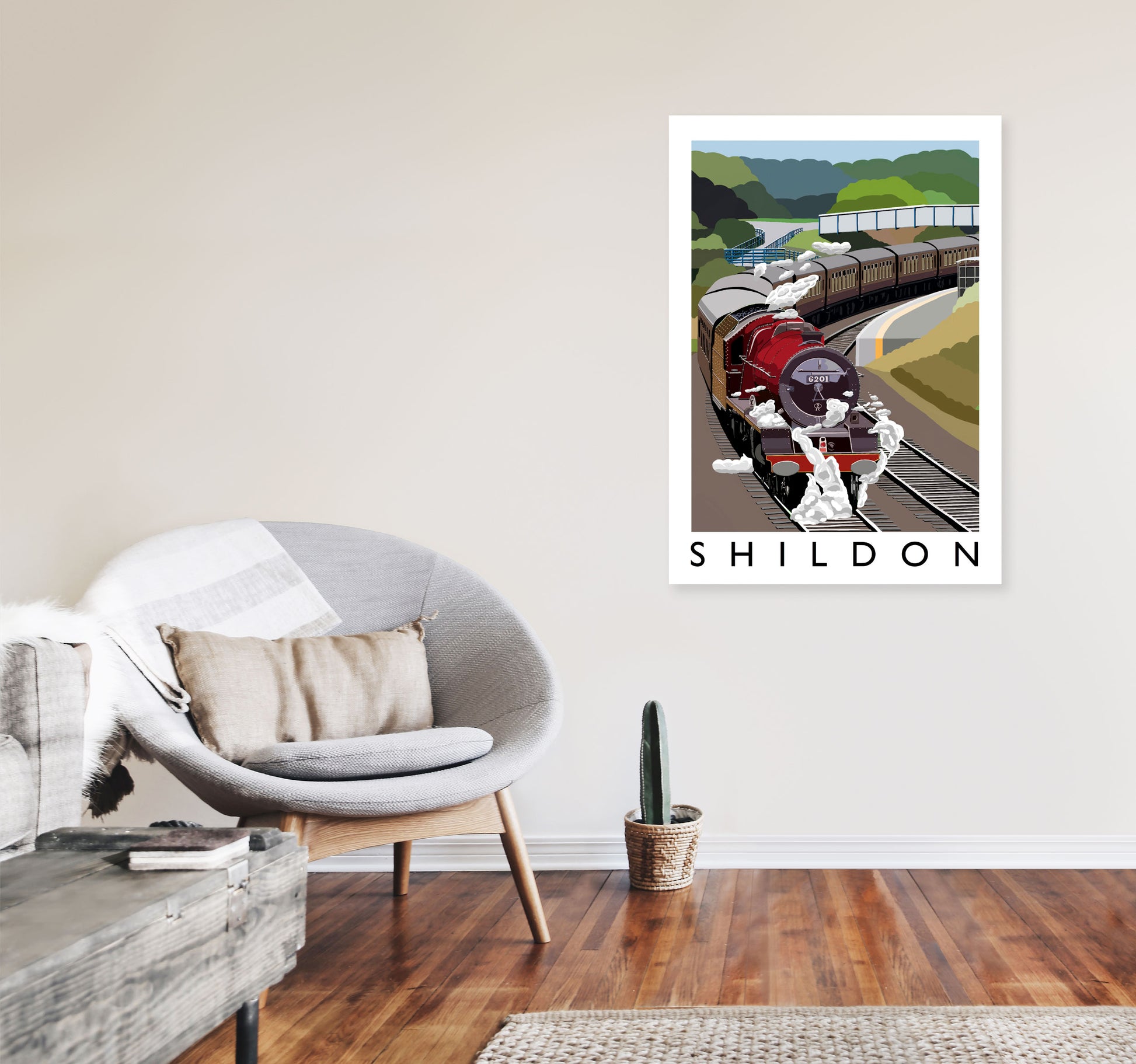 Shildon Art Print by Richard O'Neill A1 Black Frame