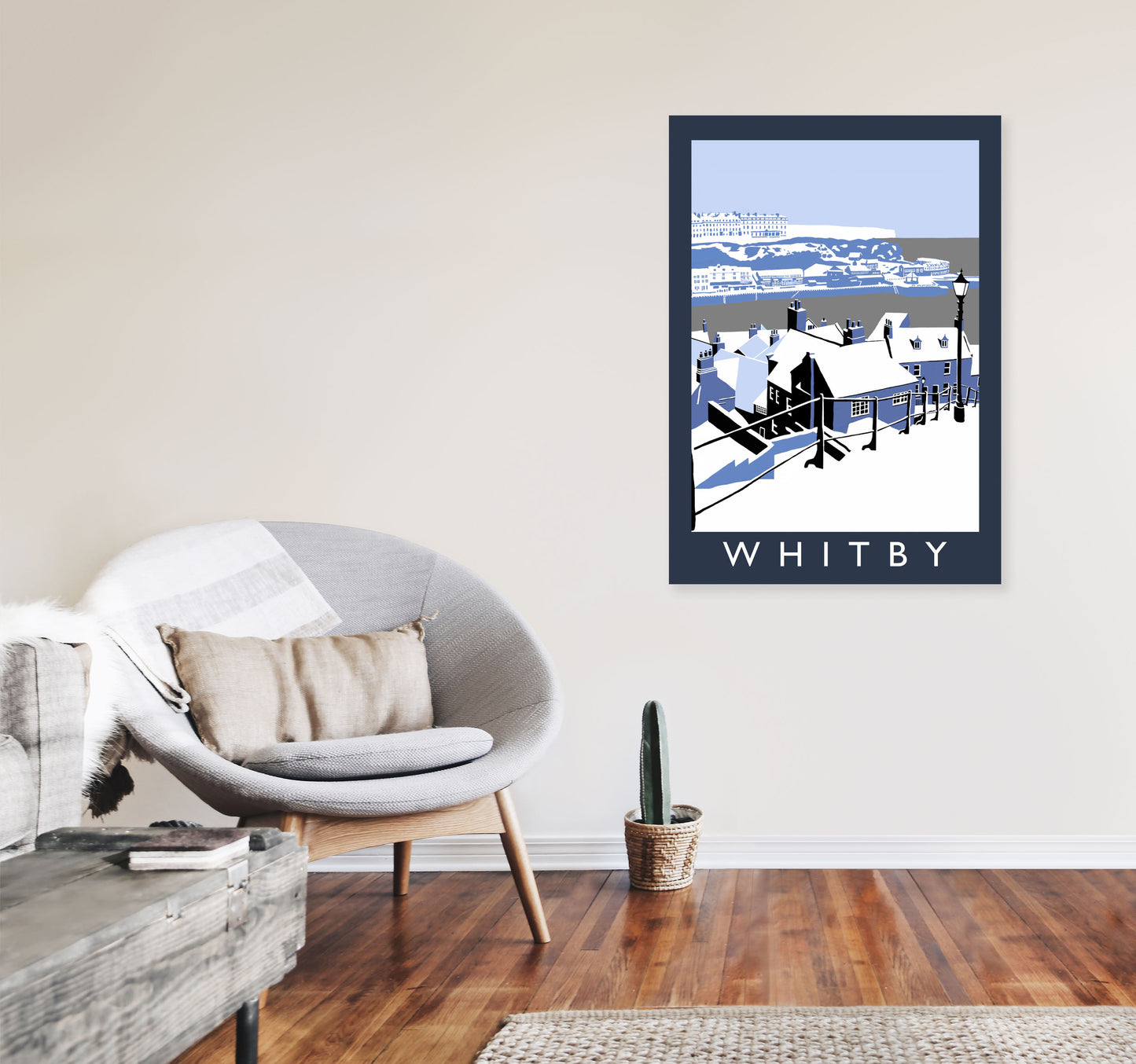 Whitby Framed Digital Art Print by Richard O'Neill A1 Black Frame