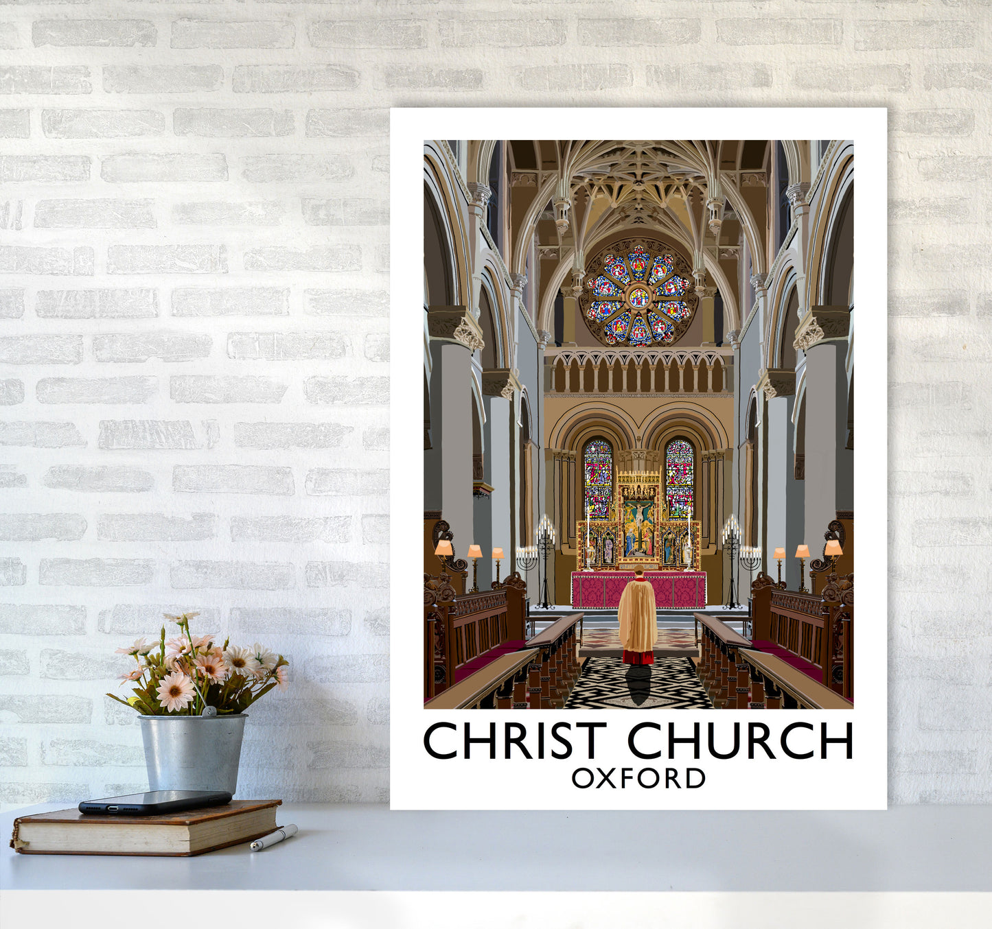 Christ Church Oxford by Richard O'Neill A1 Black Frame