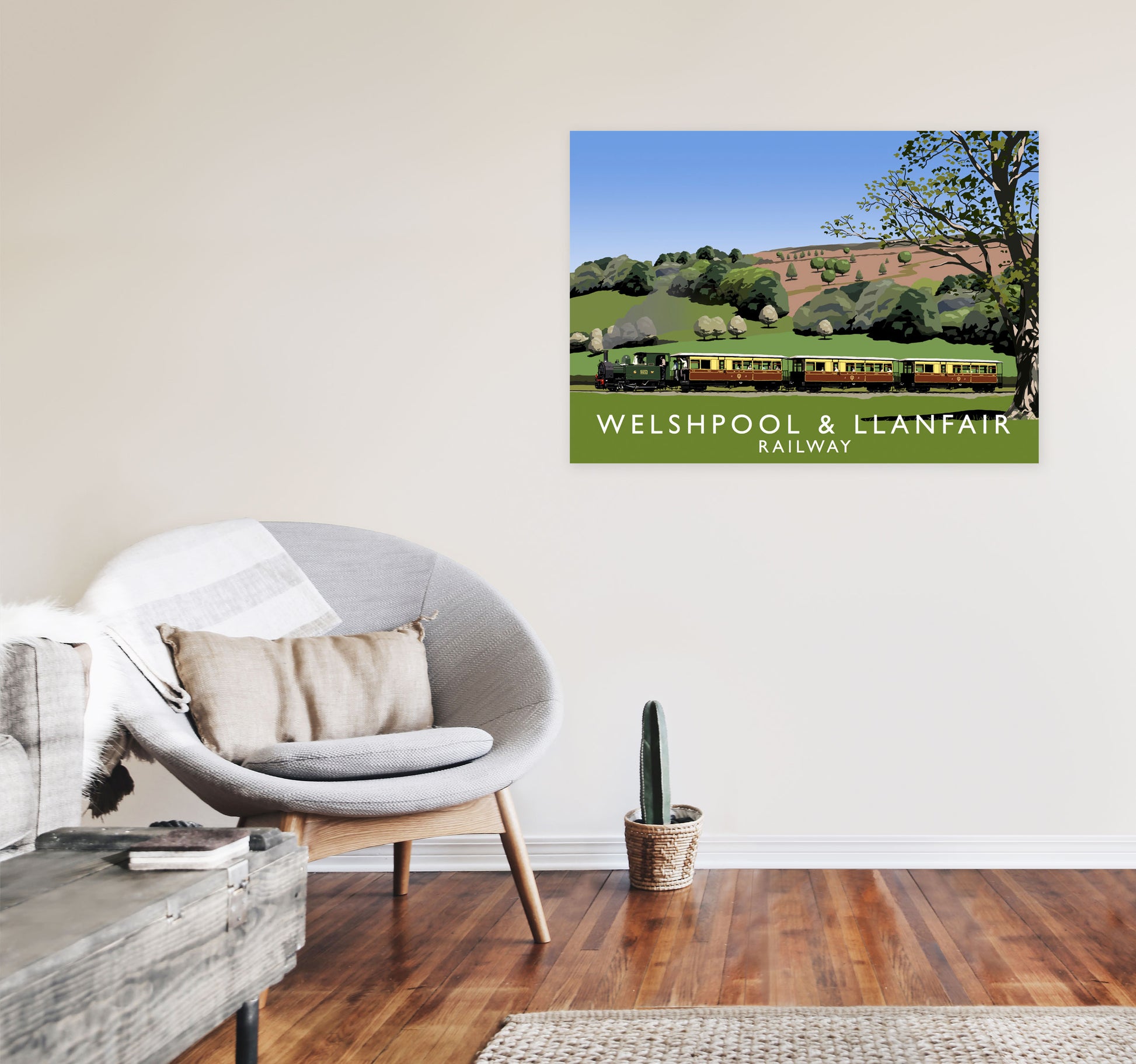 Welshpool & Llanfair by Richard O'Neill A1 Black Frame