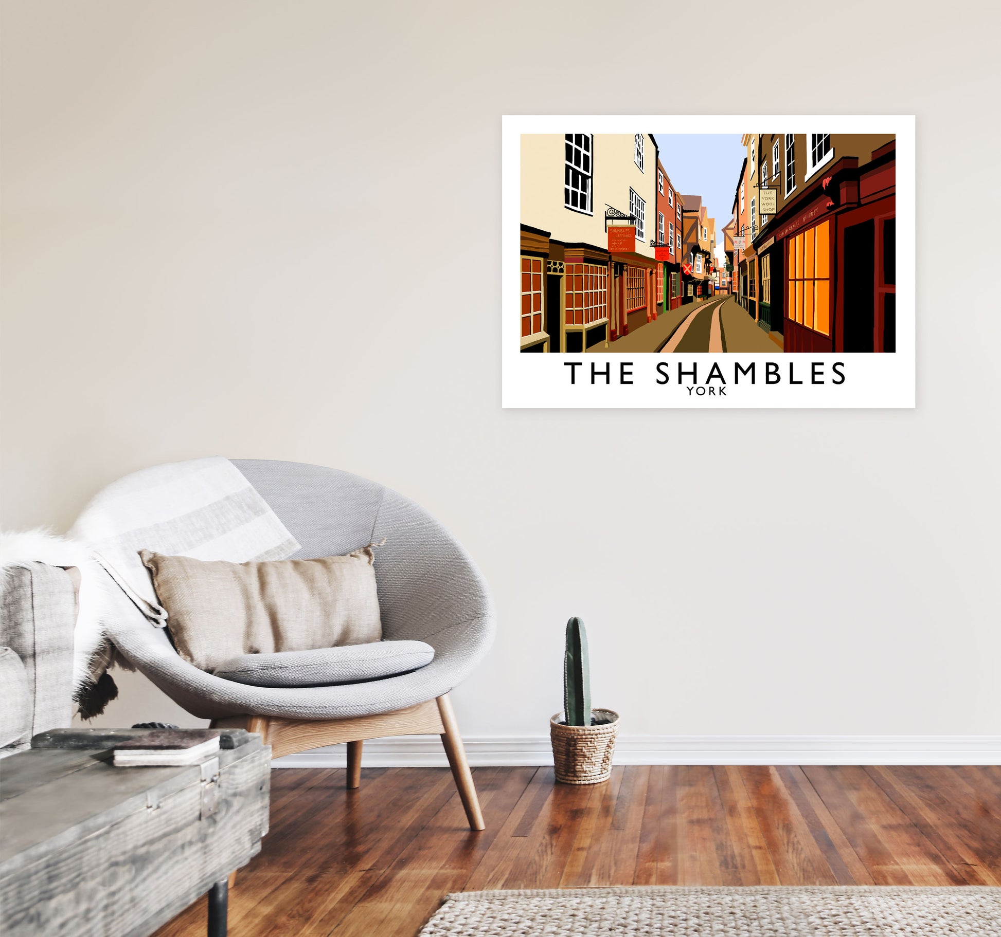The Shambles by Richard O'Neill Yorkshire Art Print, Vintage Travel Poster A1 Black Frame