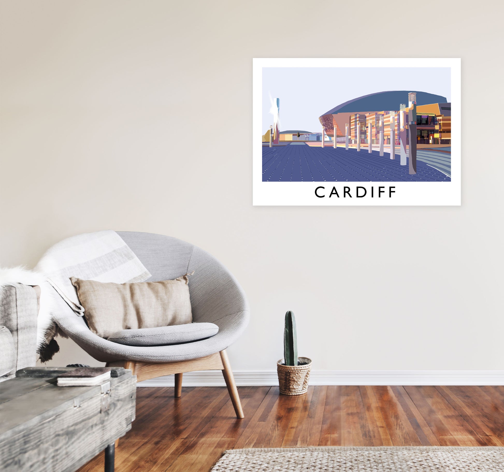 Cardiff by Richard O'Neill A1 Black Frame