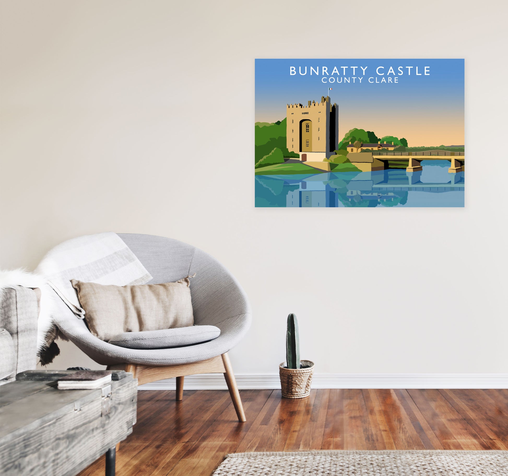 Bunrutty Castle by Richard O'Neill A1 Black Frame