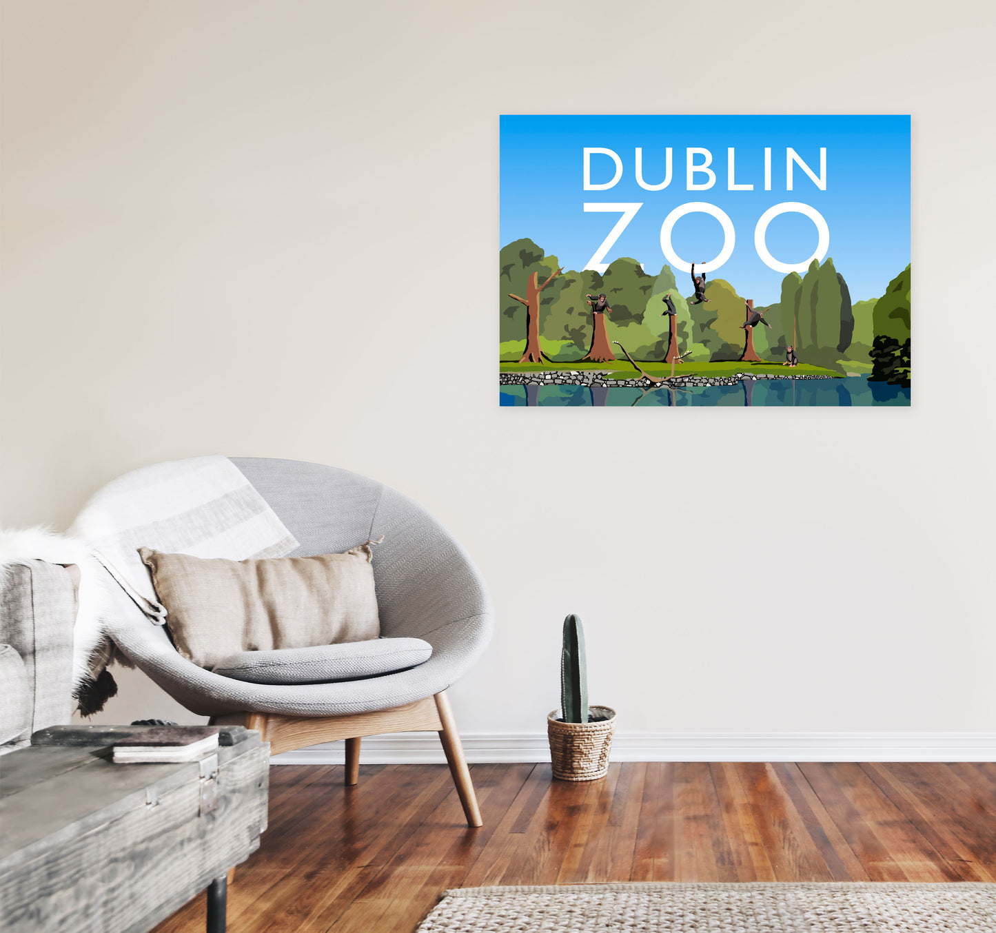 Dublin Zoo by Richard O'Neill A1 Black Frame