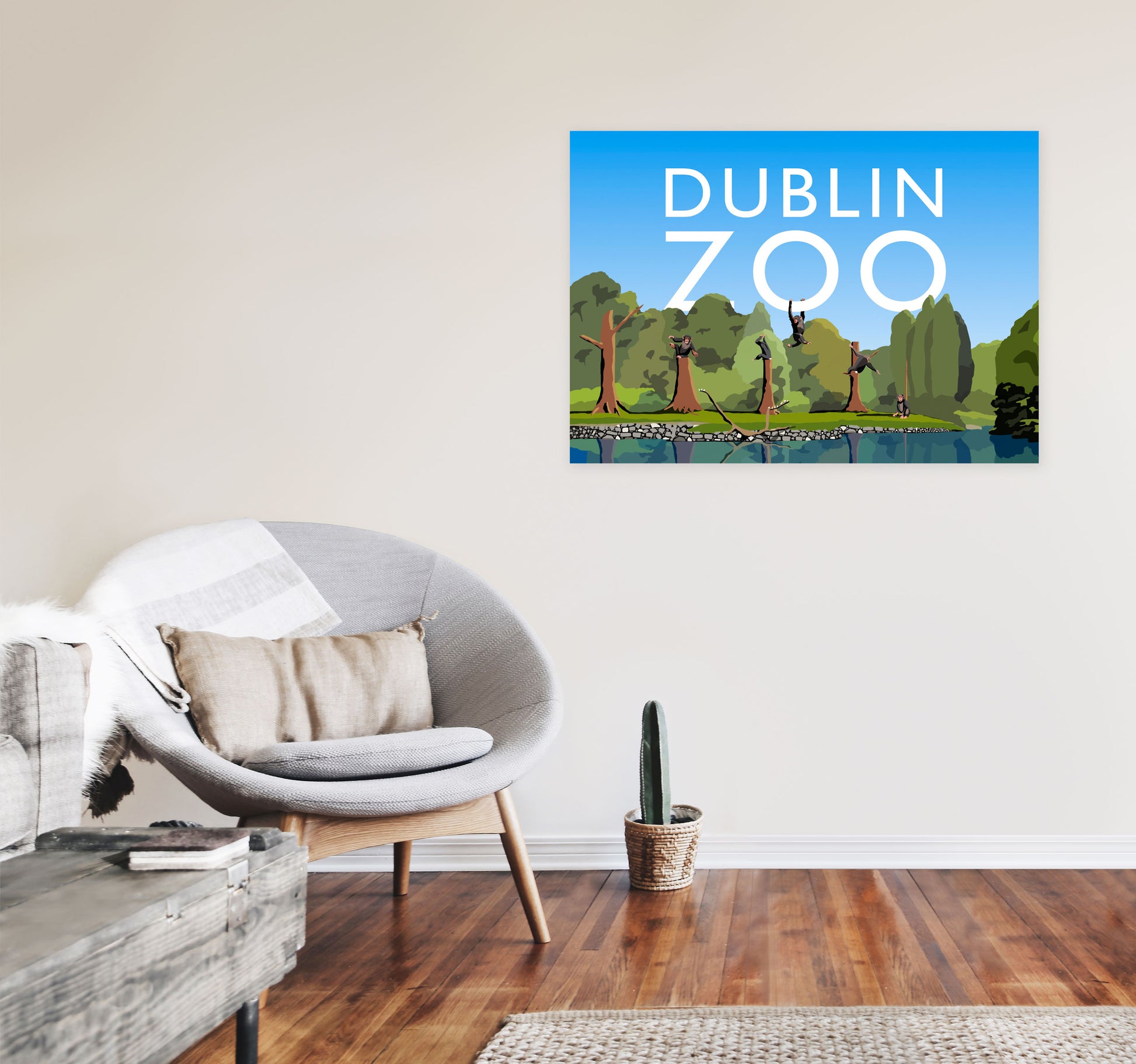 Dublin Zoo by Richard O'Neill A1 Black Frame