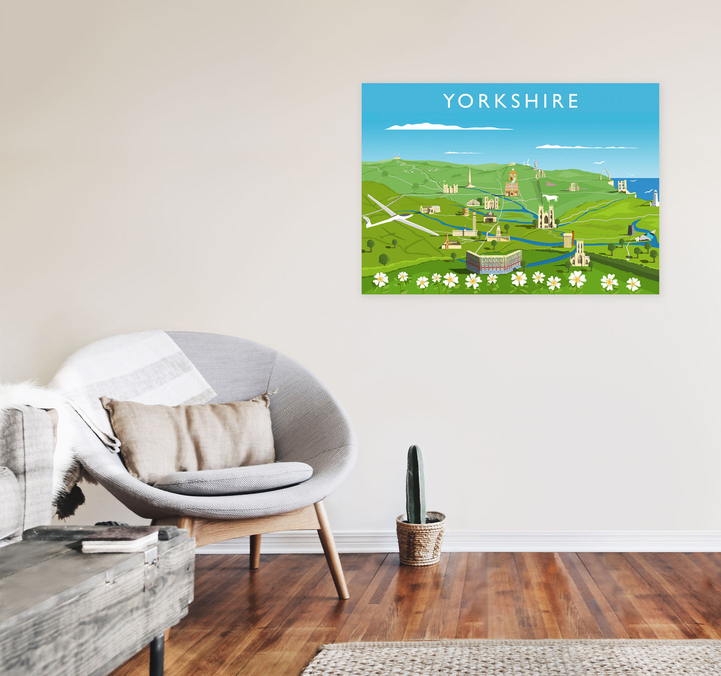 Yorkshire Framed Digital Art Print by Richard O'Neill A1 Black Frame