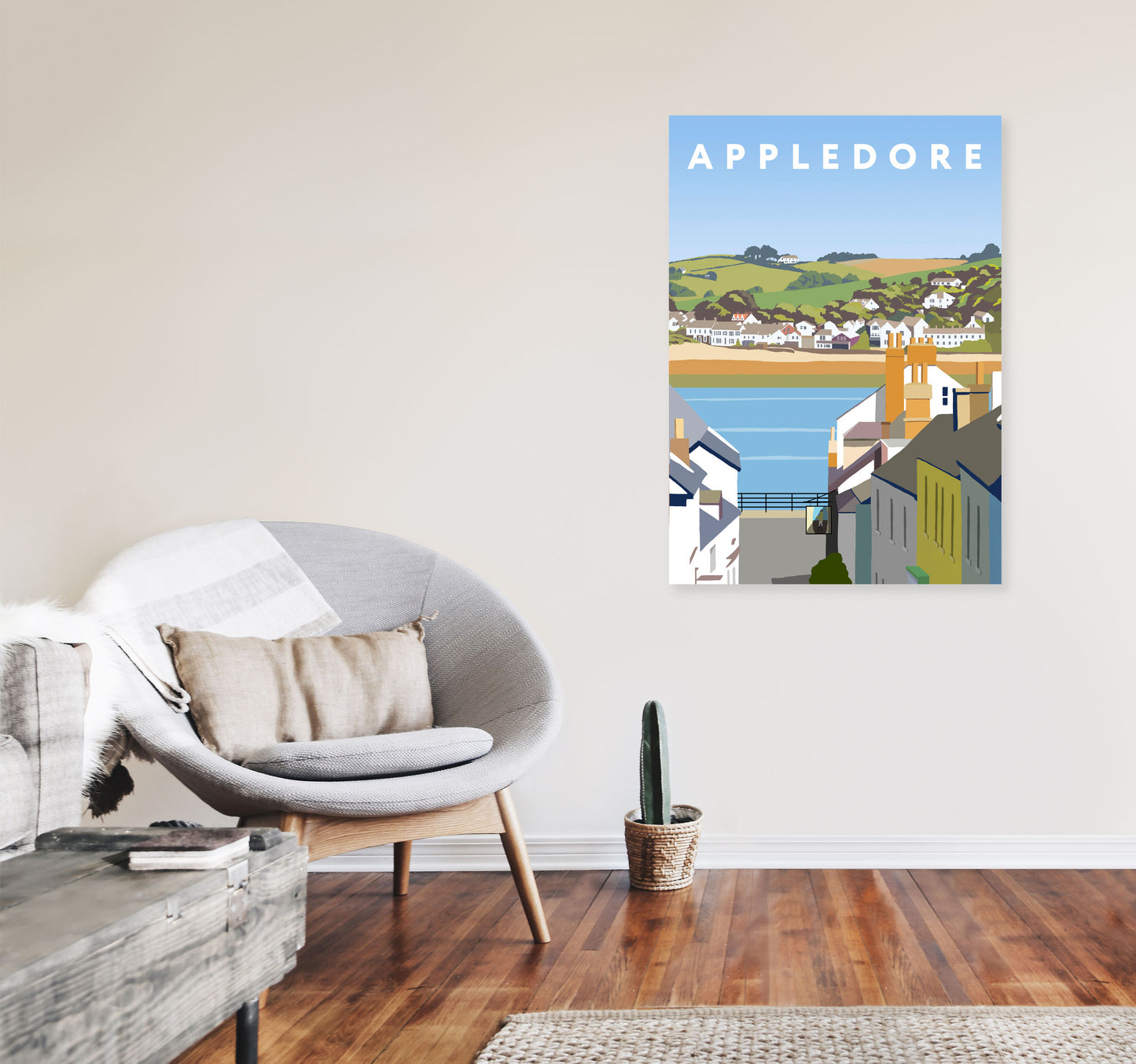 Appledore Framed Digital Art Print by Richard O'Neill A1 Black Frame