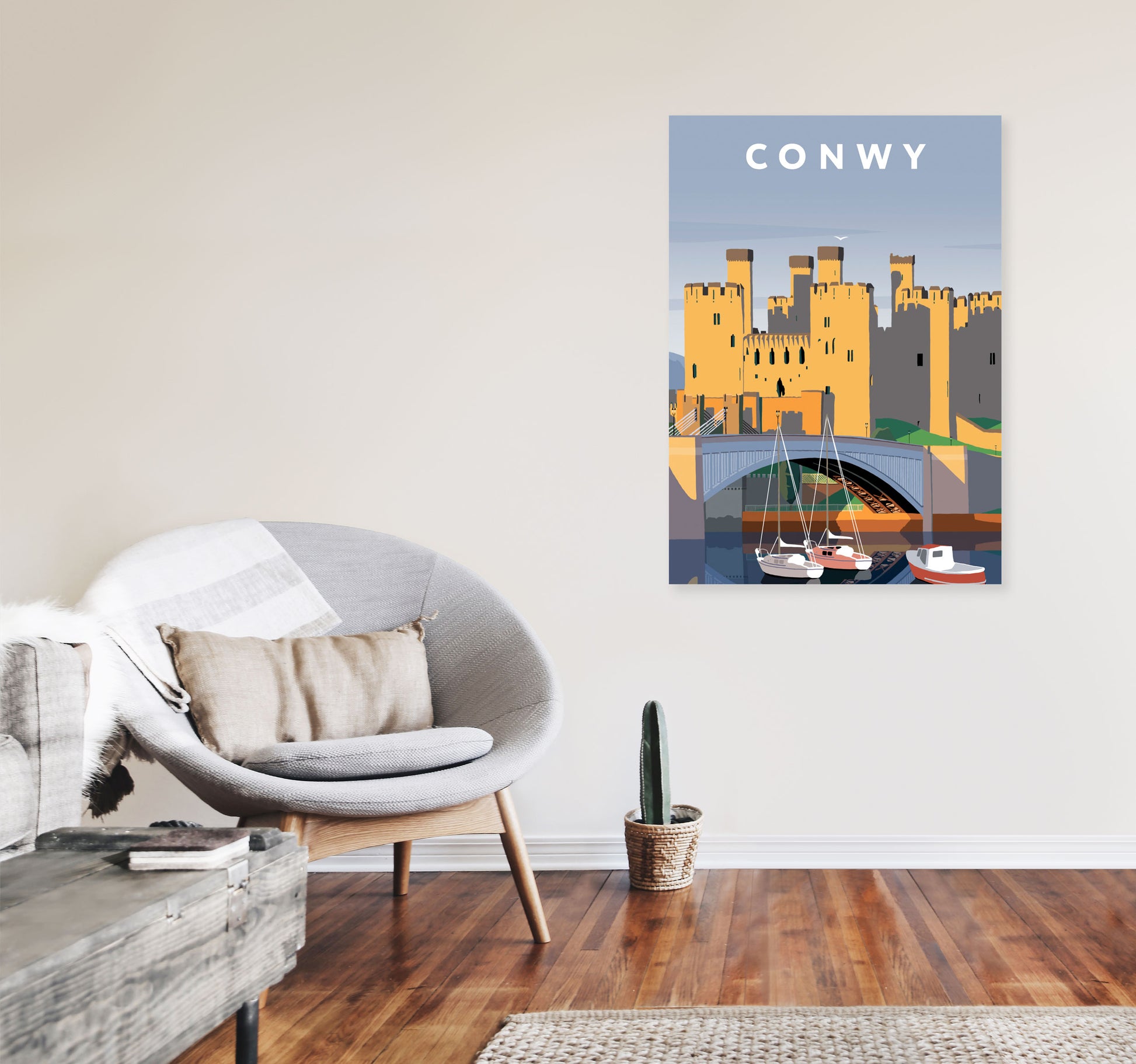 Conwy Portrait by Richard O'Neill A1 Black Frame