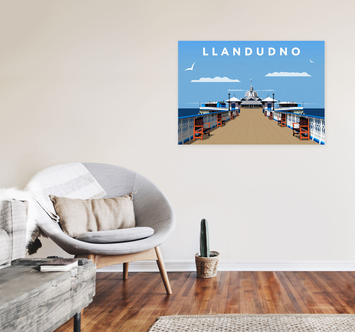 Llandudno by Richard O'Neill A1 Black Frame