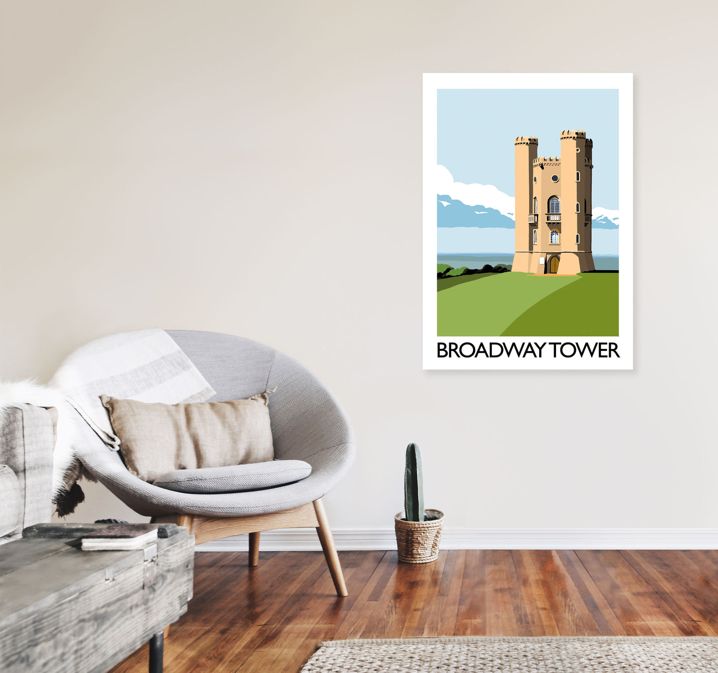 Broadway Tower Art Print by Richard O'Neill A1 Black Frame