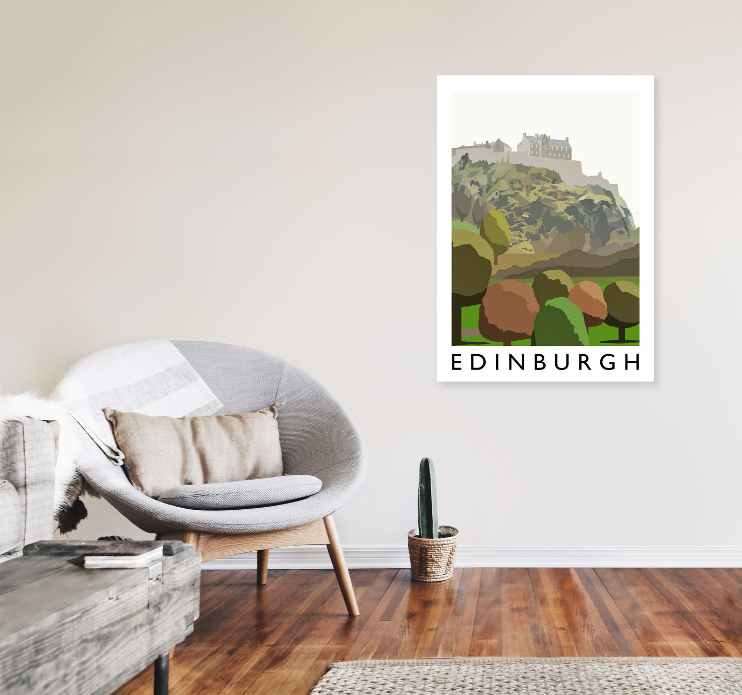 Edinburgh Portrait by Richard O'Neill A1 Black Frame
