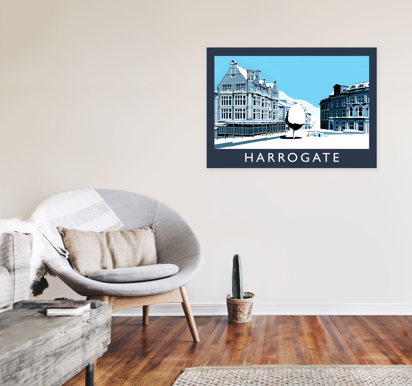 Harrogate Travel Art Print by Richard O'Neill, Framed Wall Art A1 Black Frame